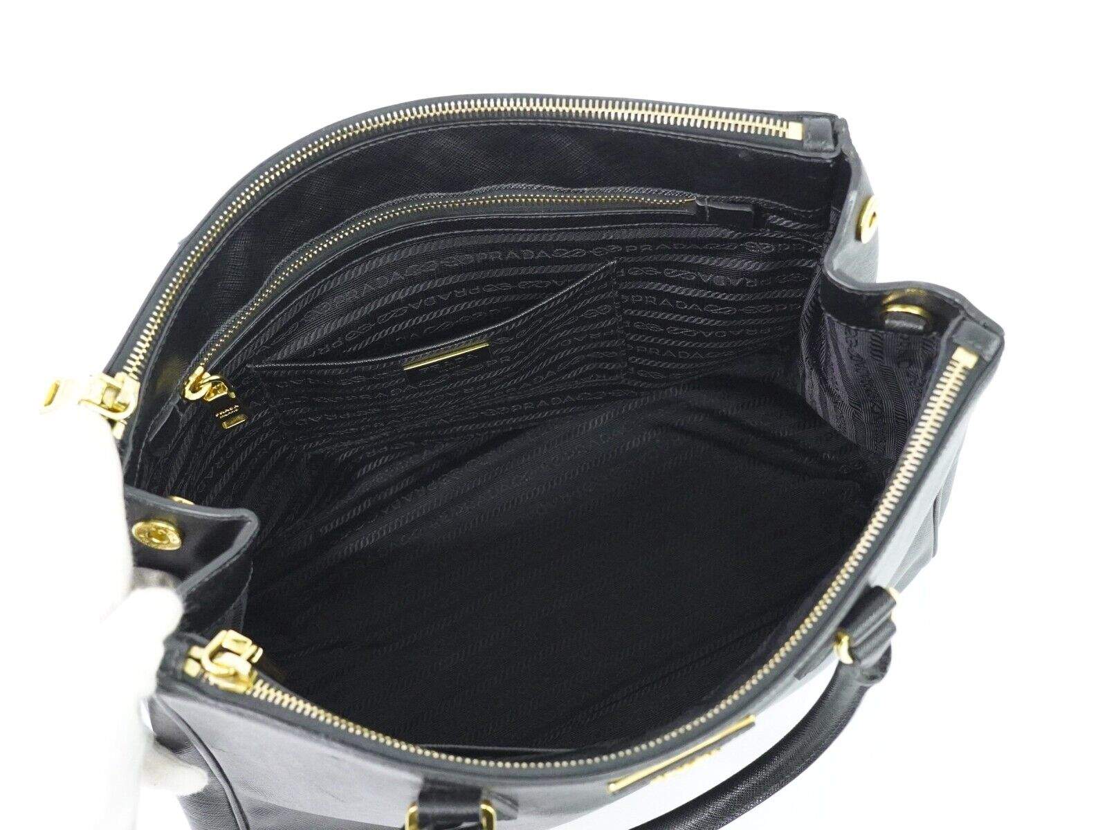 Prada Large Saffiano Lux Galleria Double Zip Tote w/ Strap - Black Totes,  Handbags - PRA854592