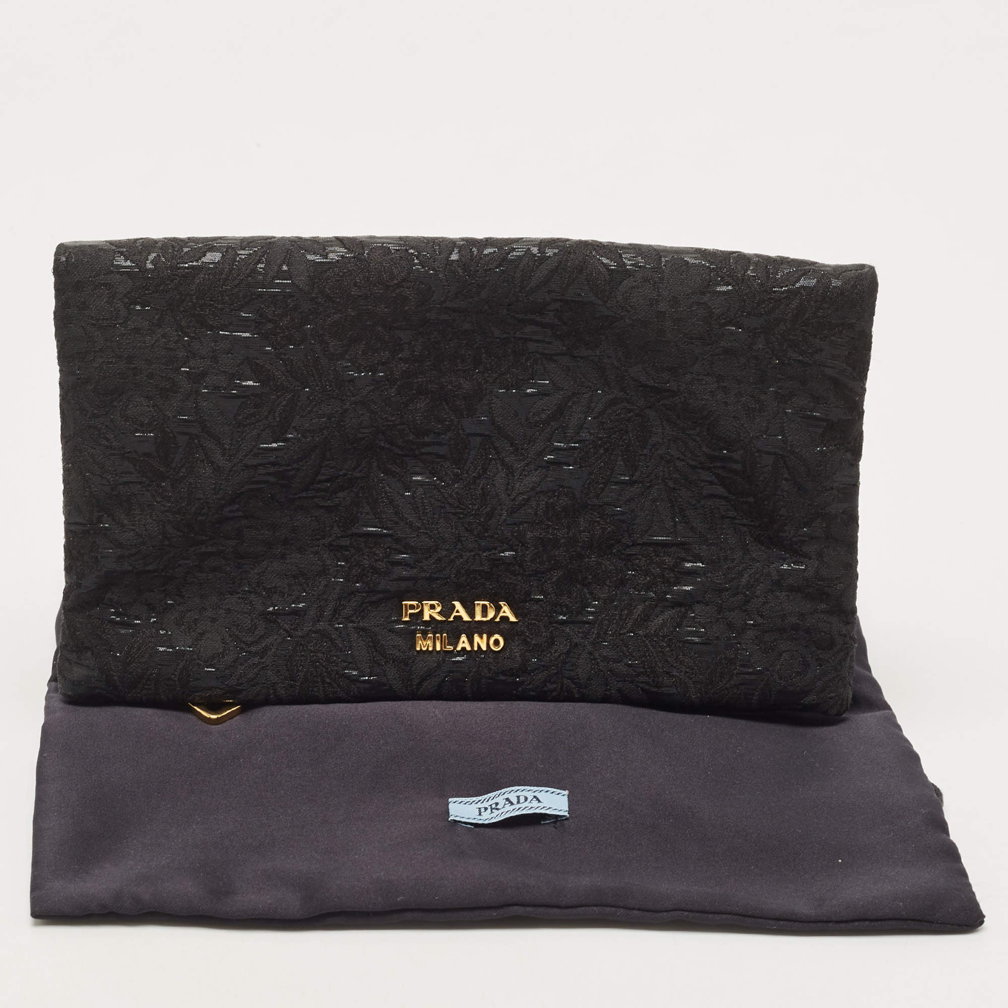 Prada Large Clutch Python Grey