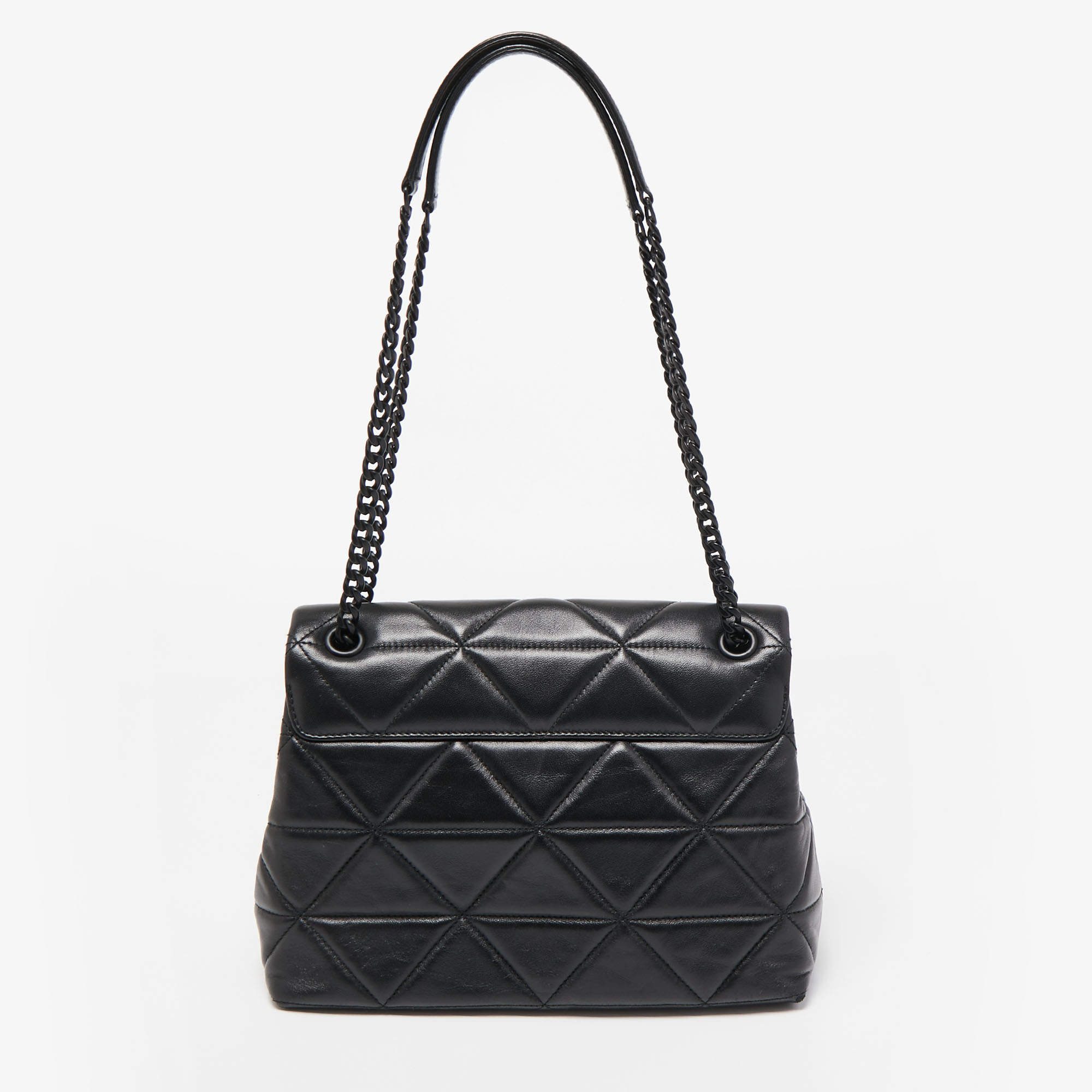 Black Quilted Nappa Leather Shoulder Bag