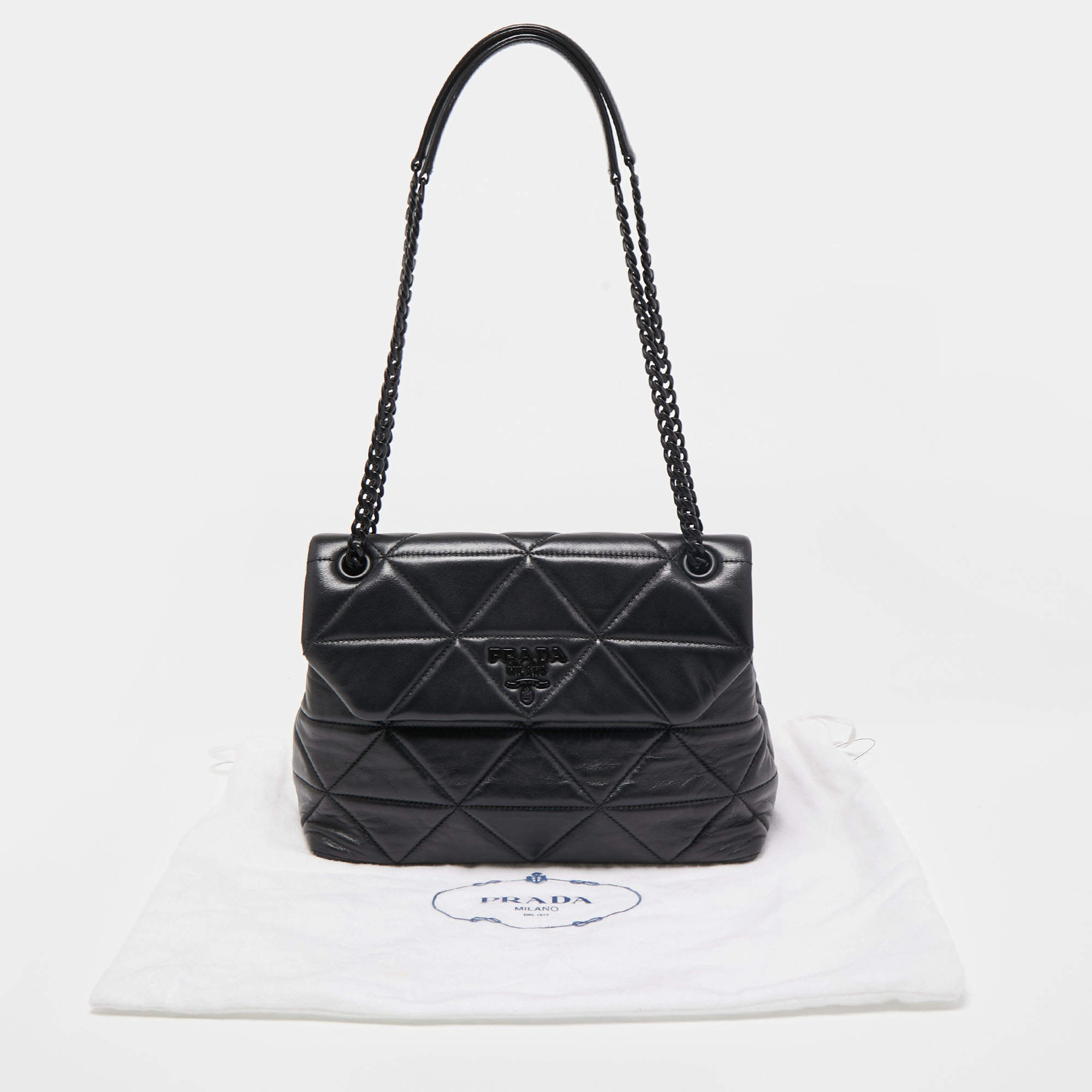 Prada Medium Spectrum Quilted Leather Shoulder Bag in Black