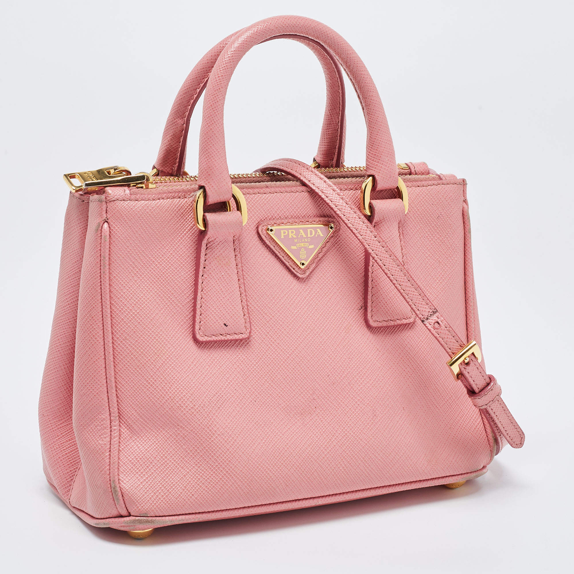 Prada Galleria Saffiano ORCHIDEA (Dusty Pink) Large Leather Double Zip Tote