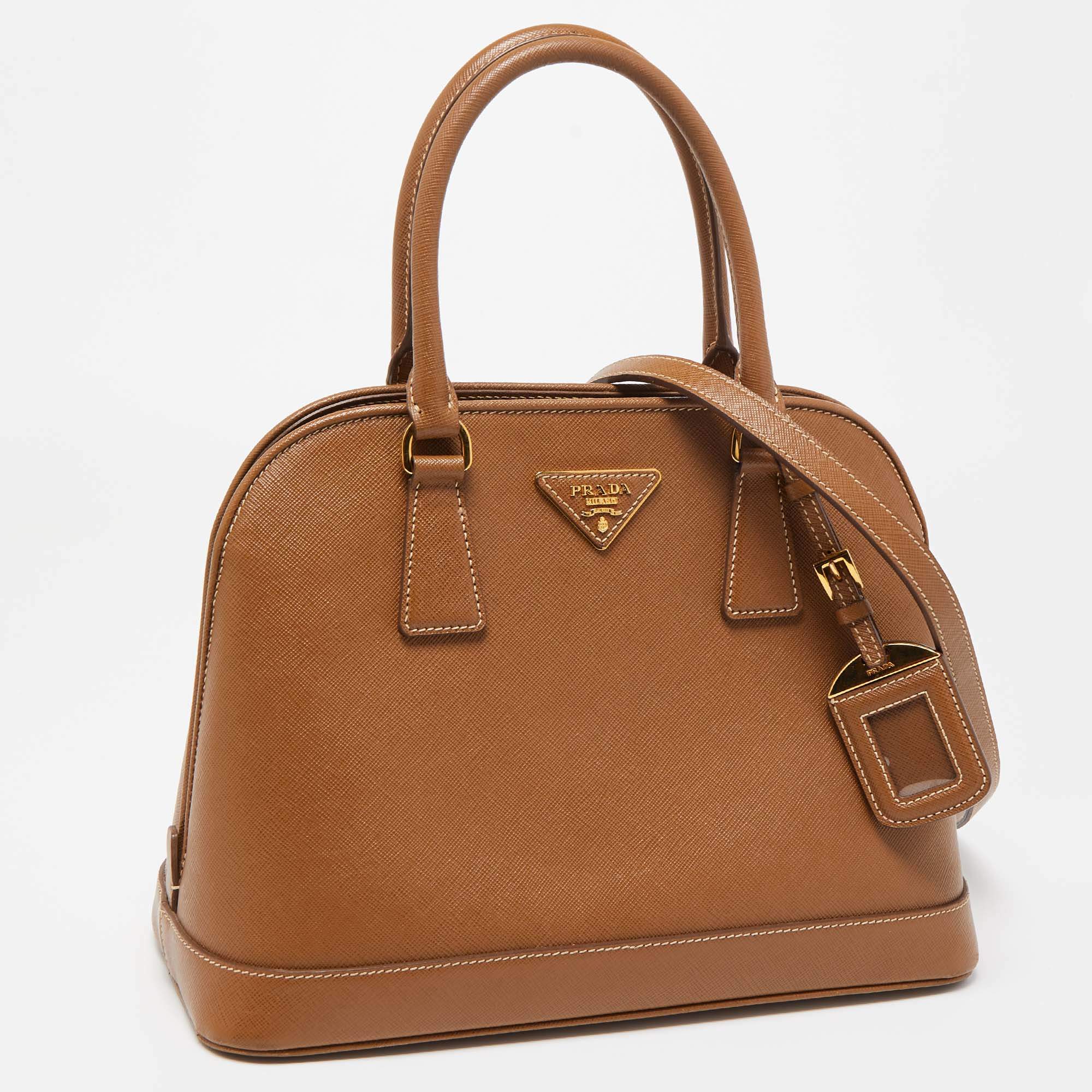 Prada Saffiano Leather Shoulder Bag - Neutrals for Women