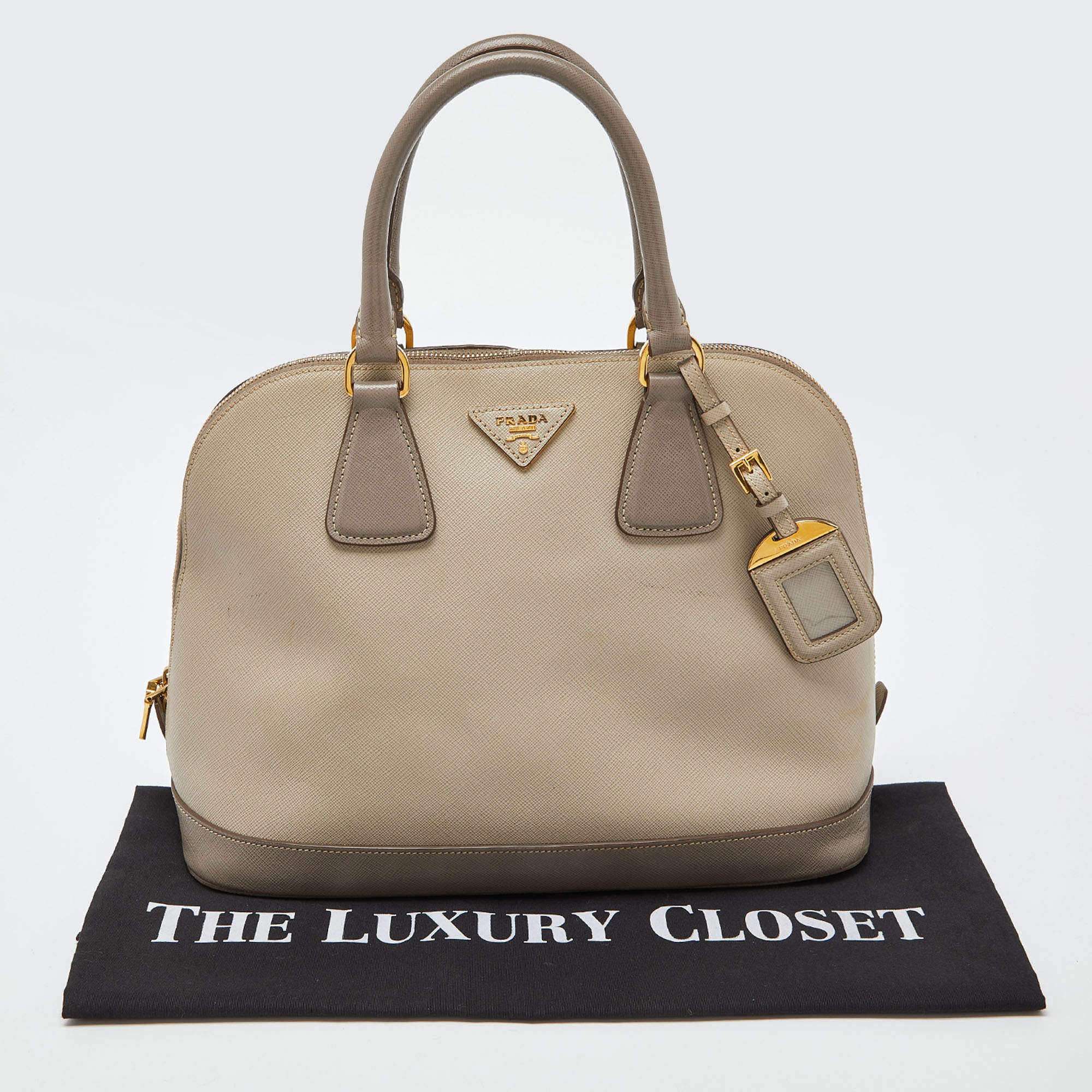 Sand Beige Medium Prada Galleria Saffiano Leather Bag