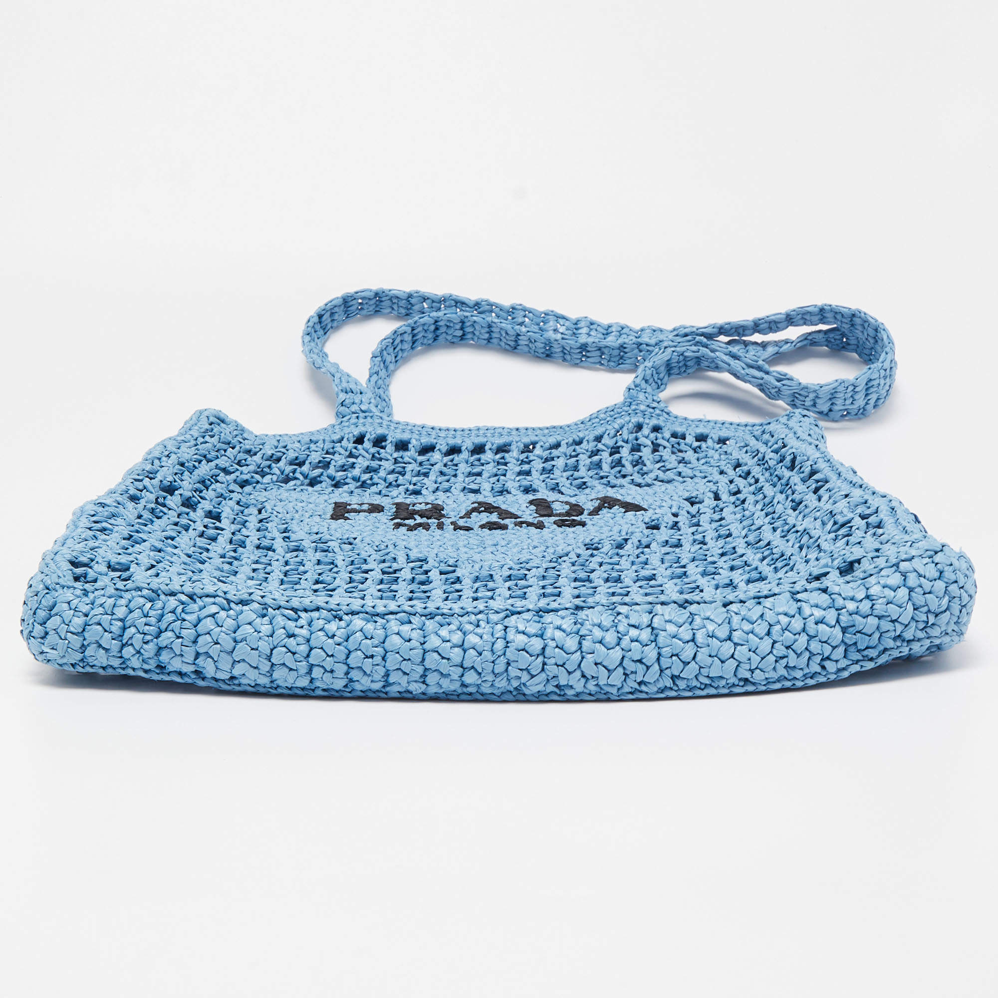 Prada White Crochet Tote Bag - Wyld Blue