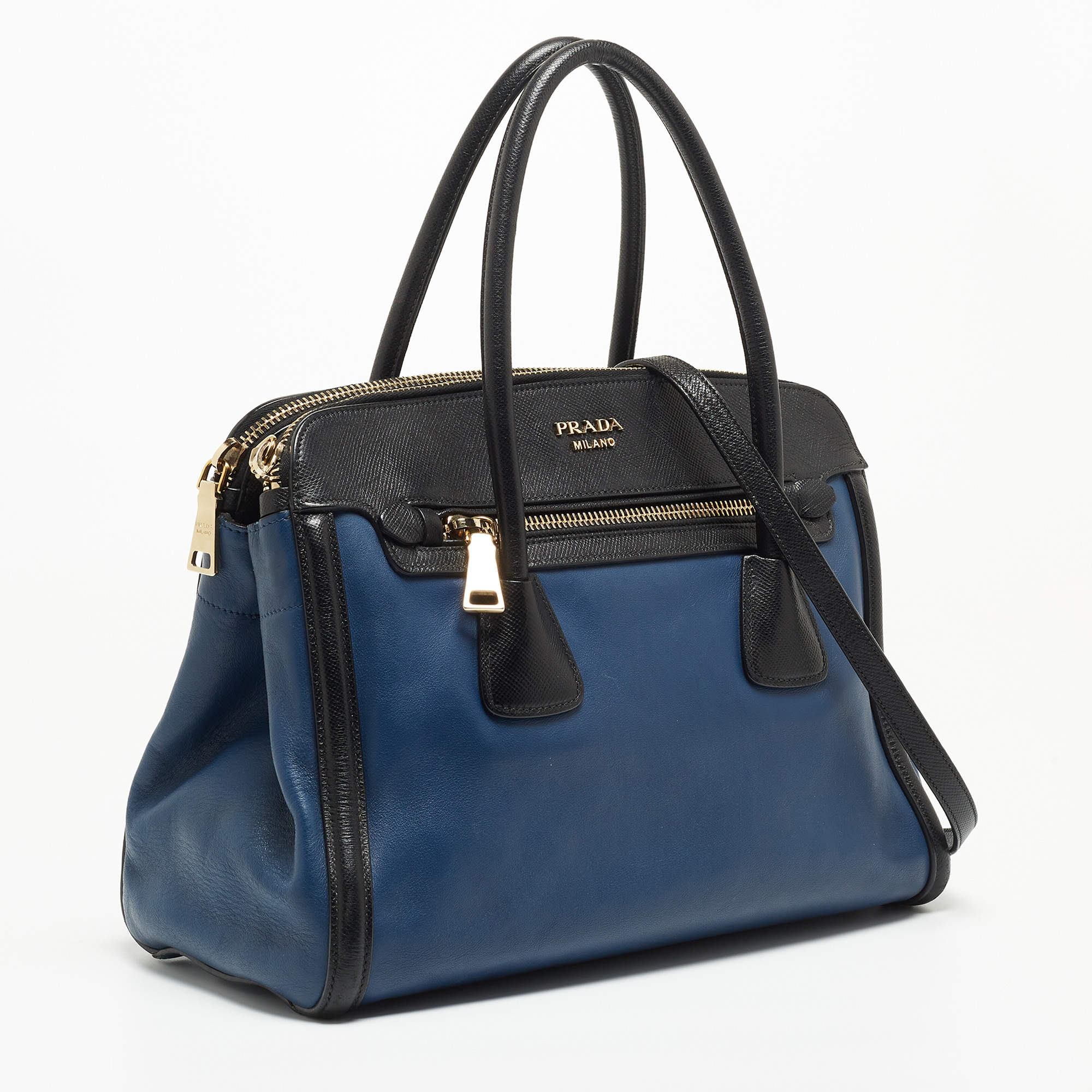 Prada Saffiano Blue Leather ref.397012 - Joli Closet