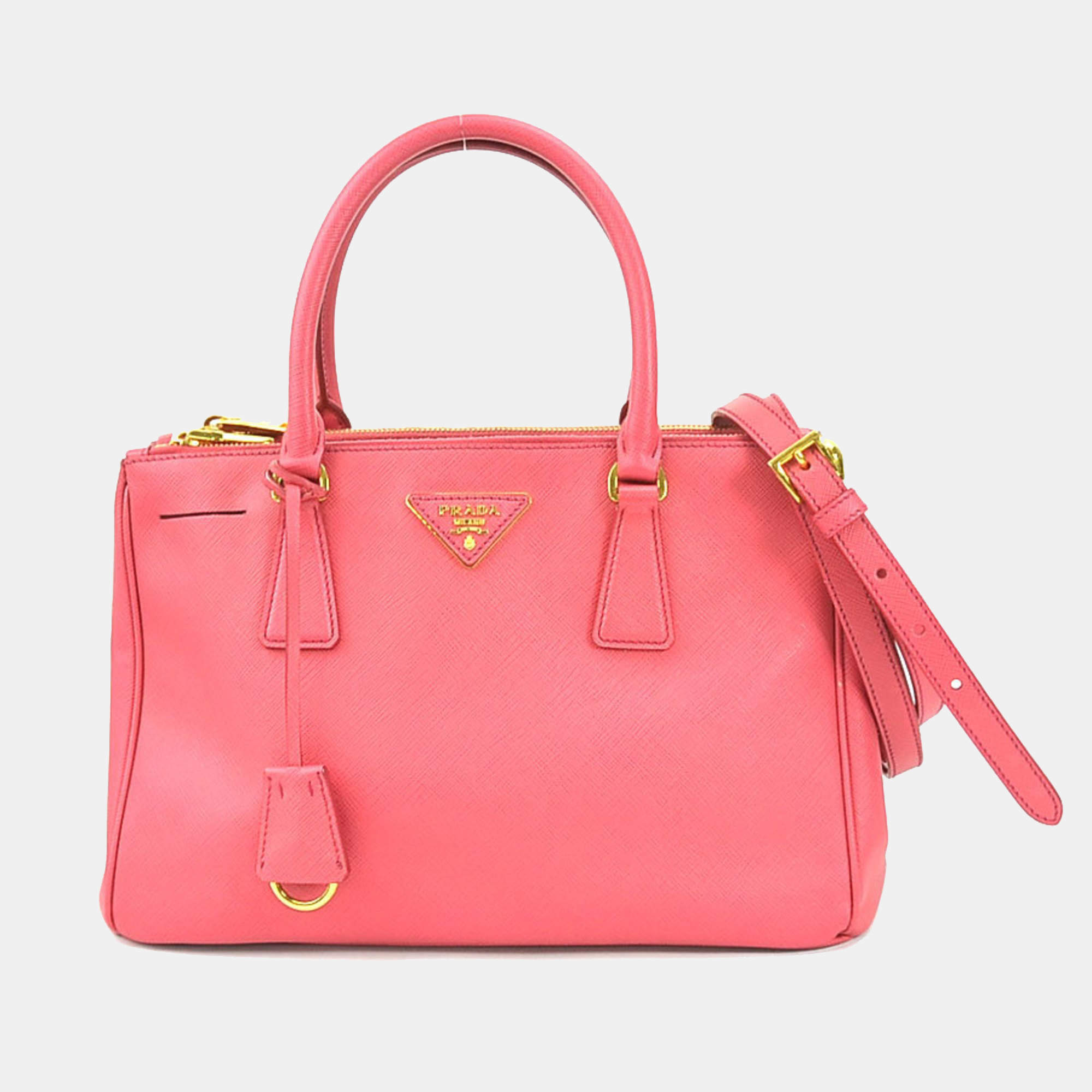 Prada Pink Leather Saffiano Small Galleria Tote Bag Prada