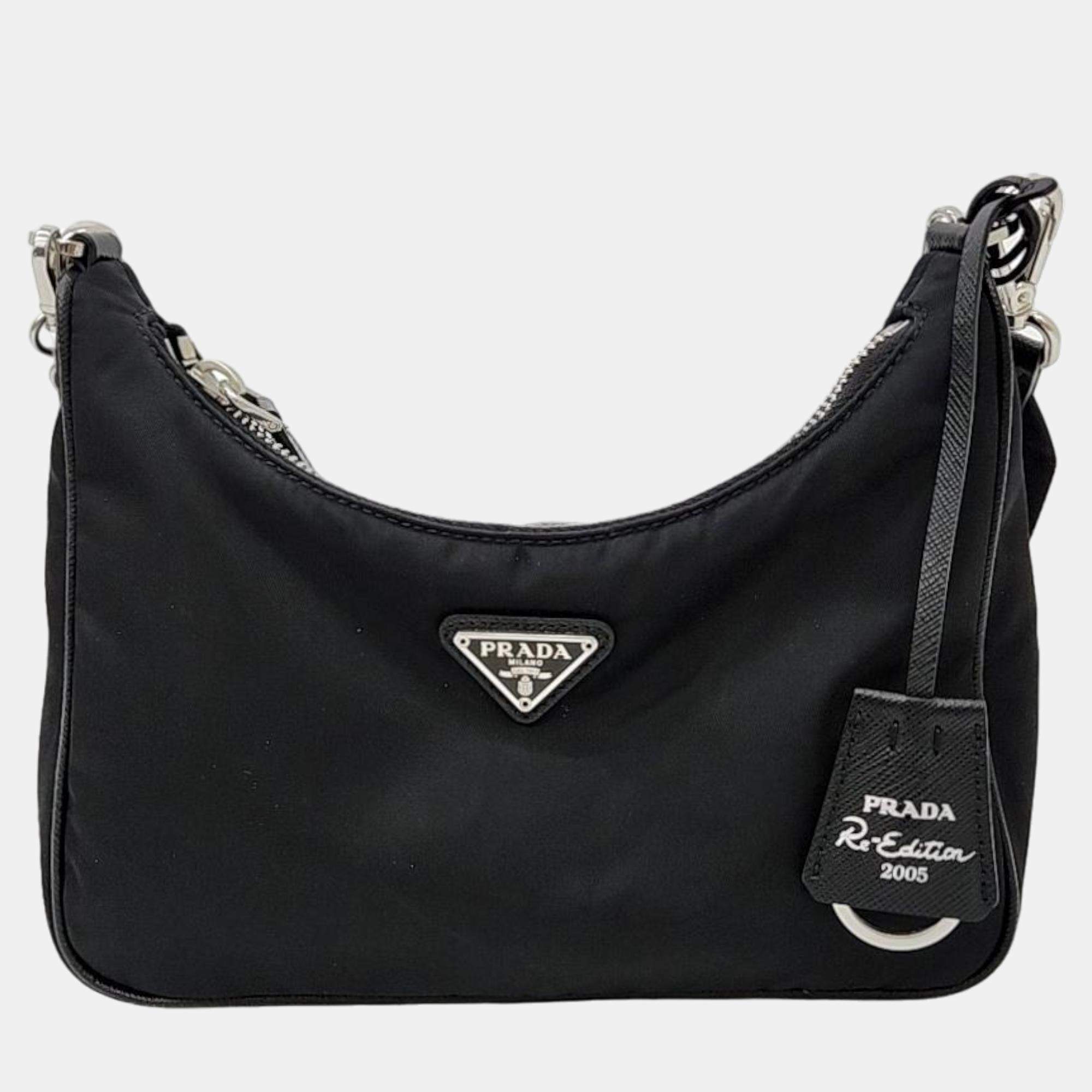 Re-edition 2005 cloth handbag Prada Black in Cloth - 41956248