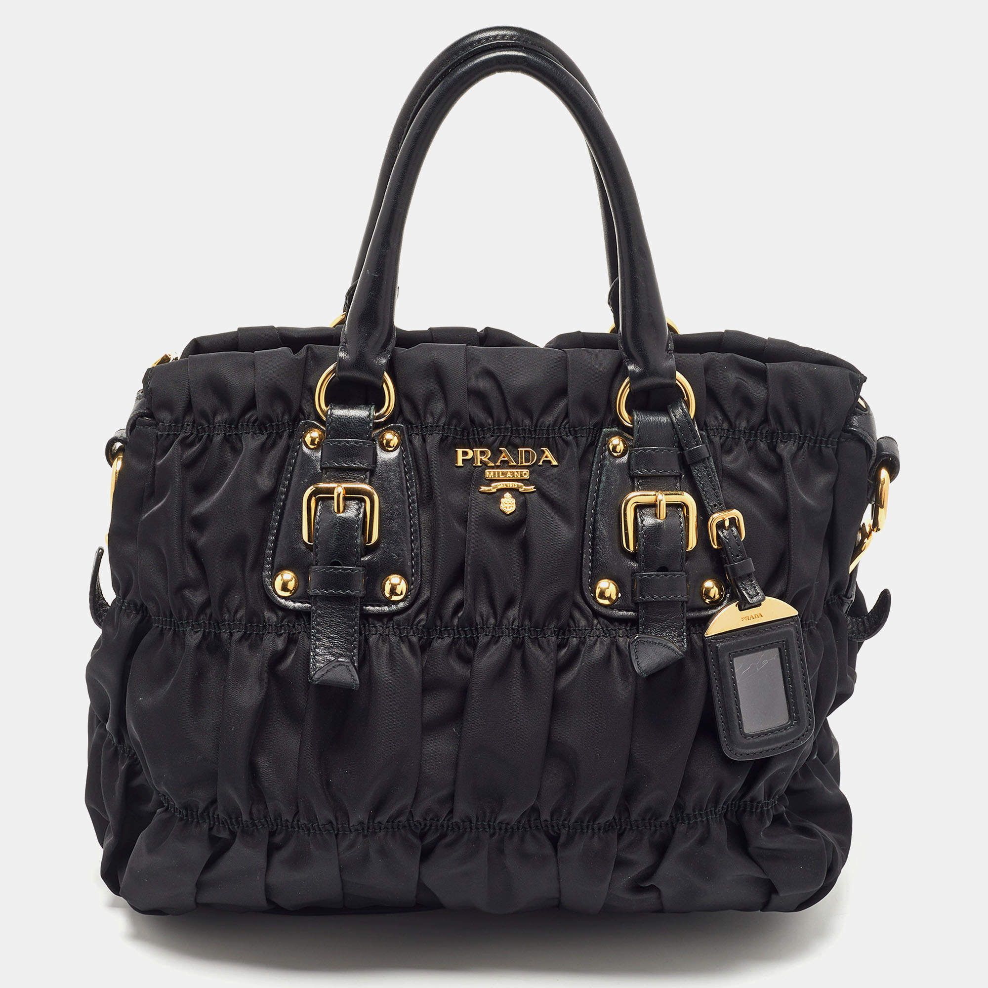 Prada gaufre shop leather bag