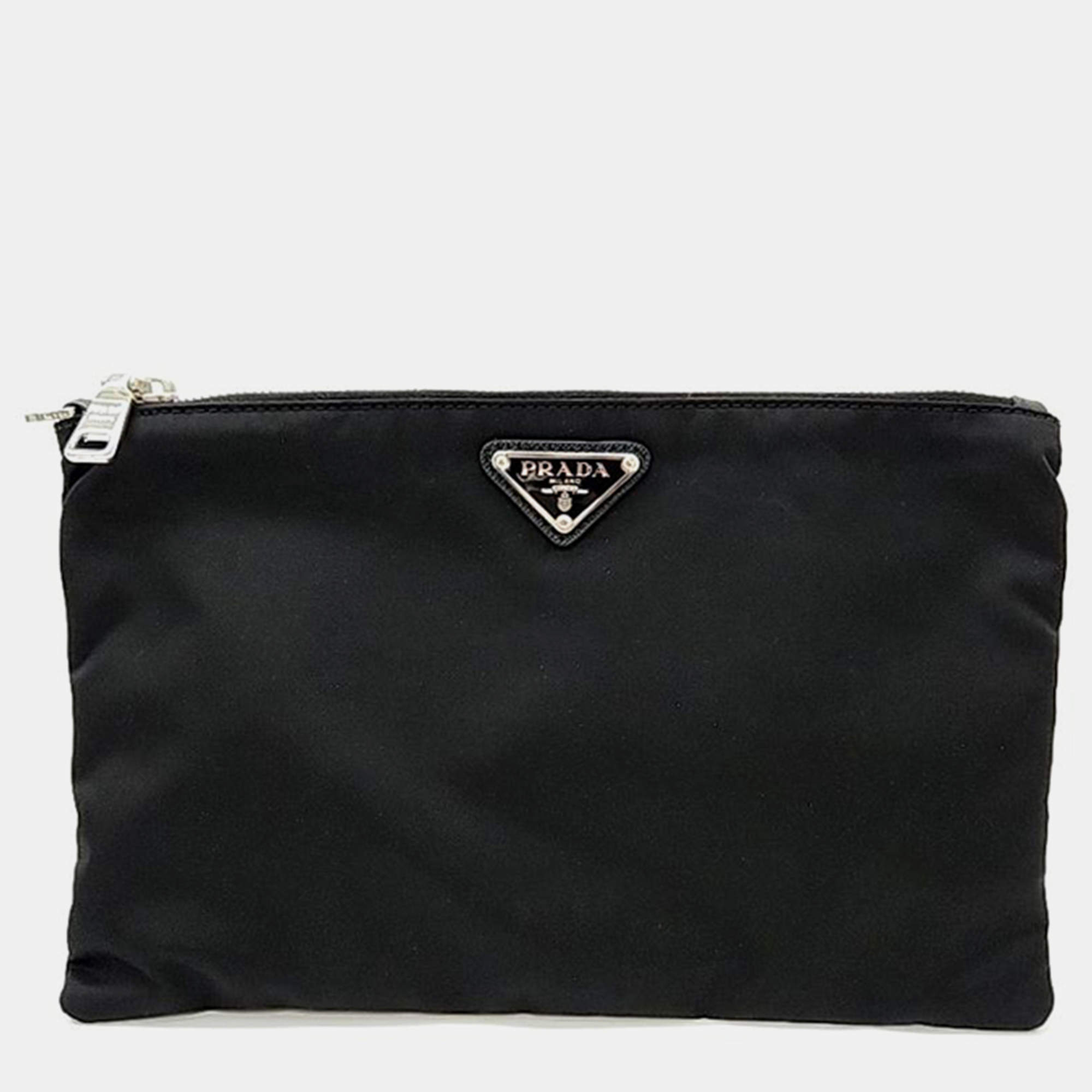 Prada Black Re-Nylon Clutch