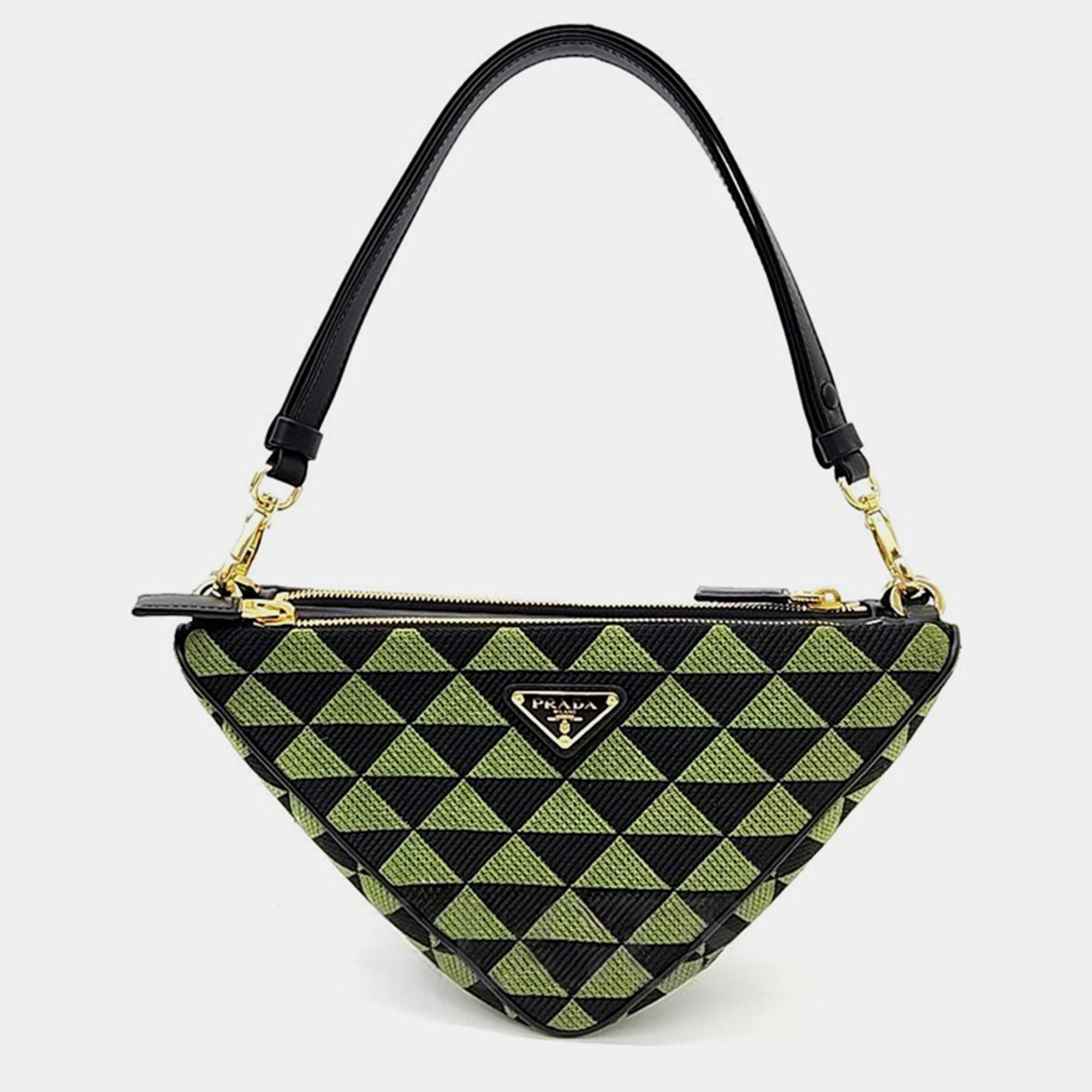 Pre Owned Prada triangle tote and shoulder bag