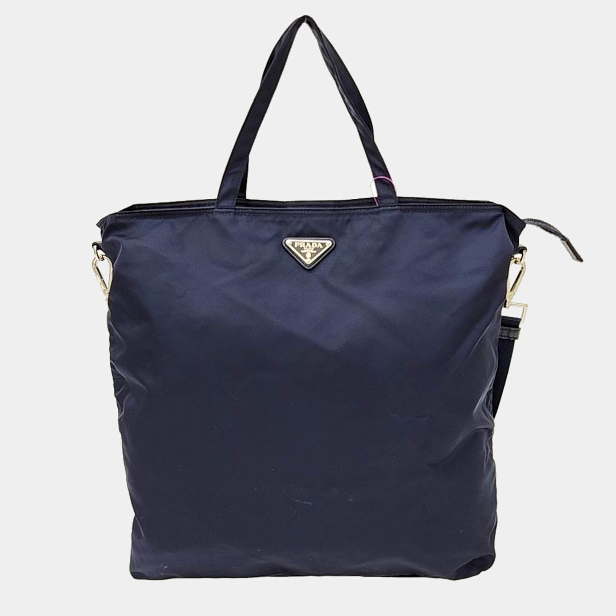 Navy blue nylon tote bag hotsell