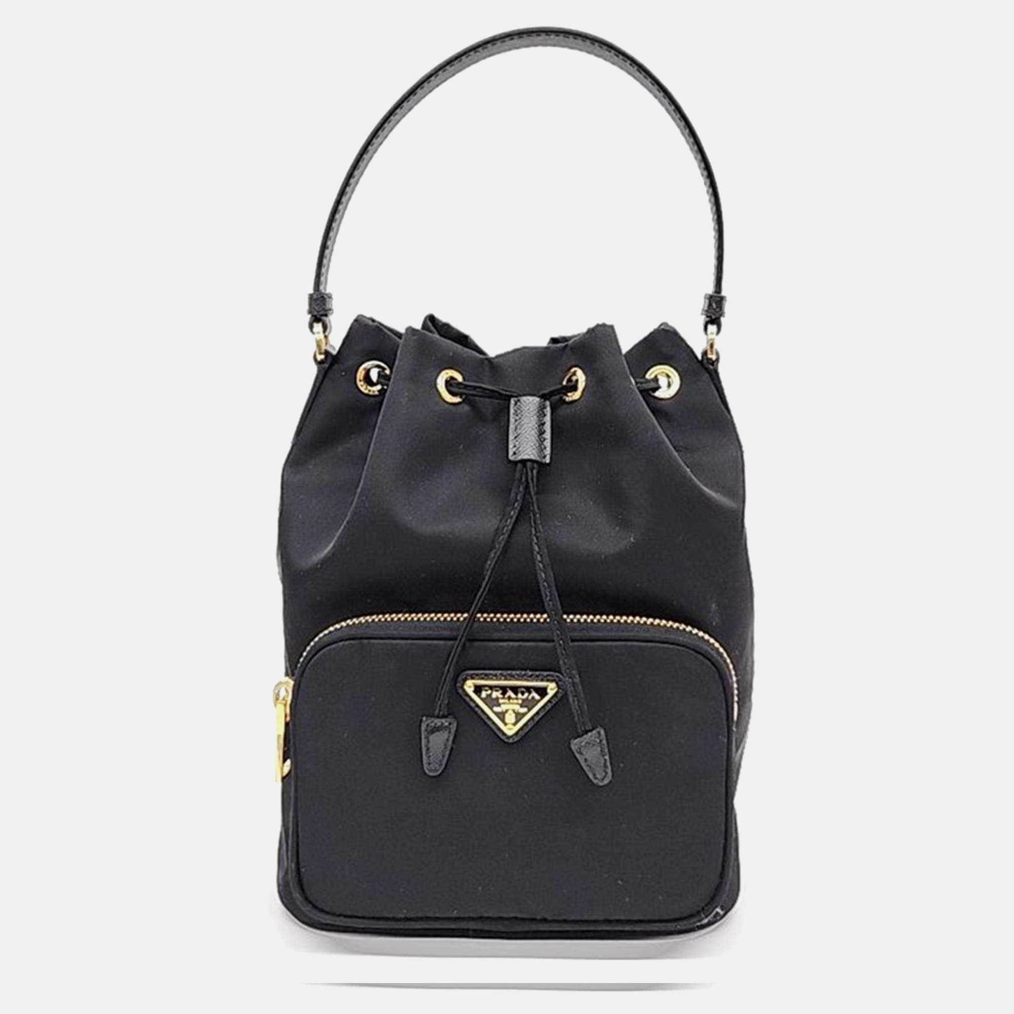 Pre Owned Prada Re-Nylon Bucket Tote/Crossbody Bag (1BH038)