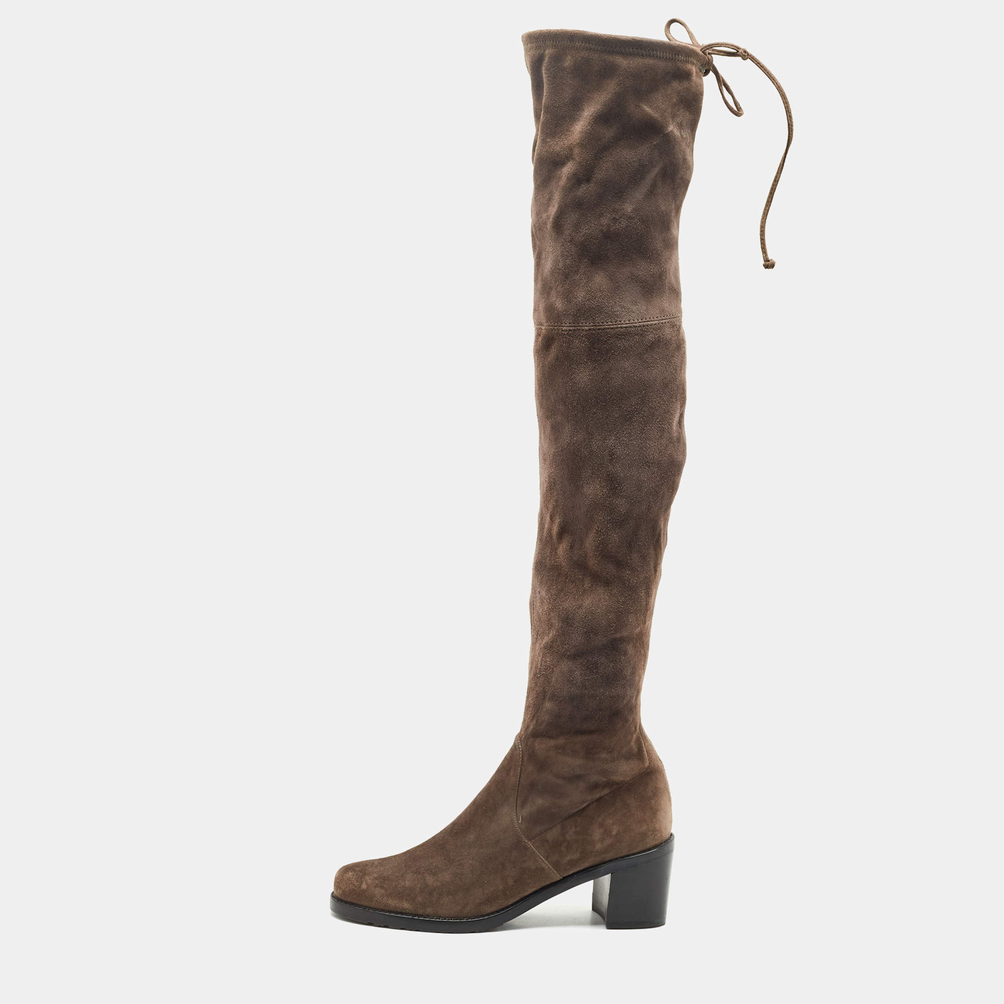 Stuart Weitzman Dark Grey Suede Lowland Over The Knee Boots Size 40