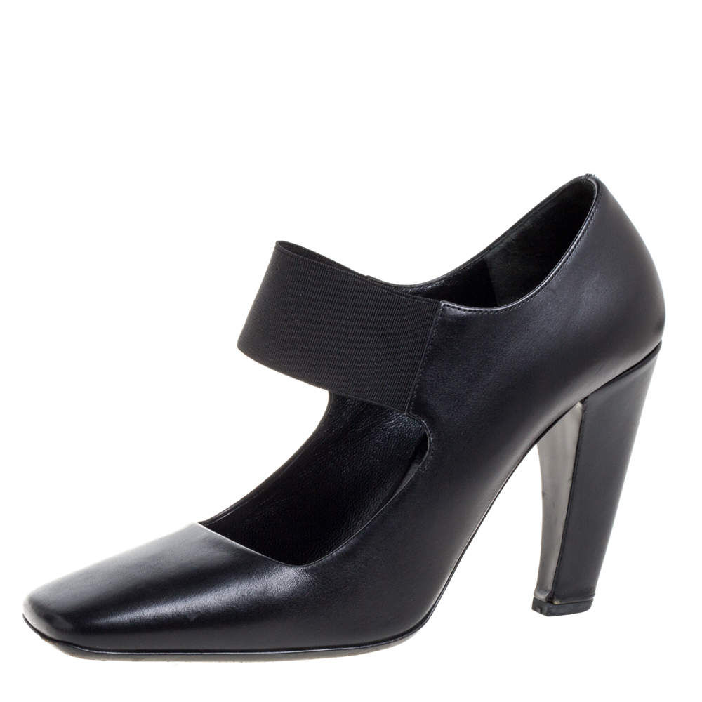 靴 PRADA Mary Jane square toe pumps Prada Black Leather Mary Jane Square Toe Pumps Size 38 Prada