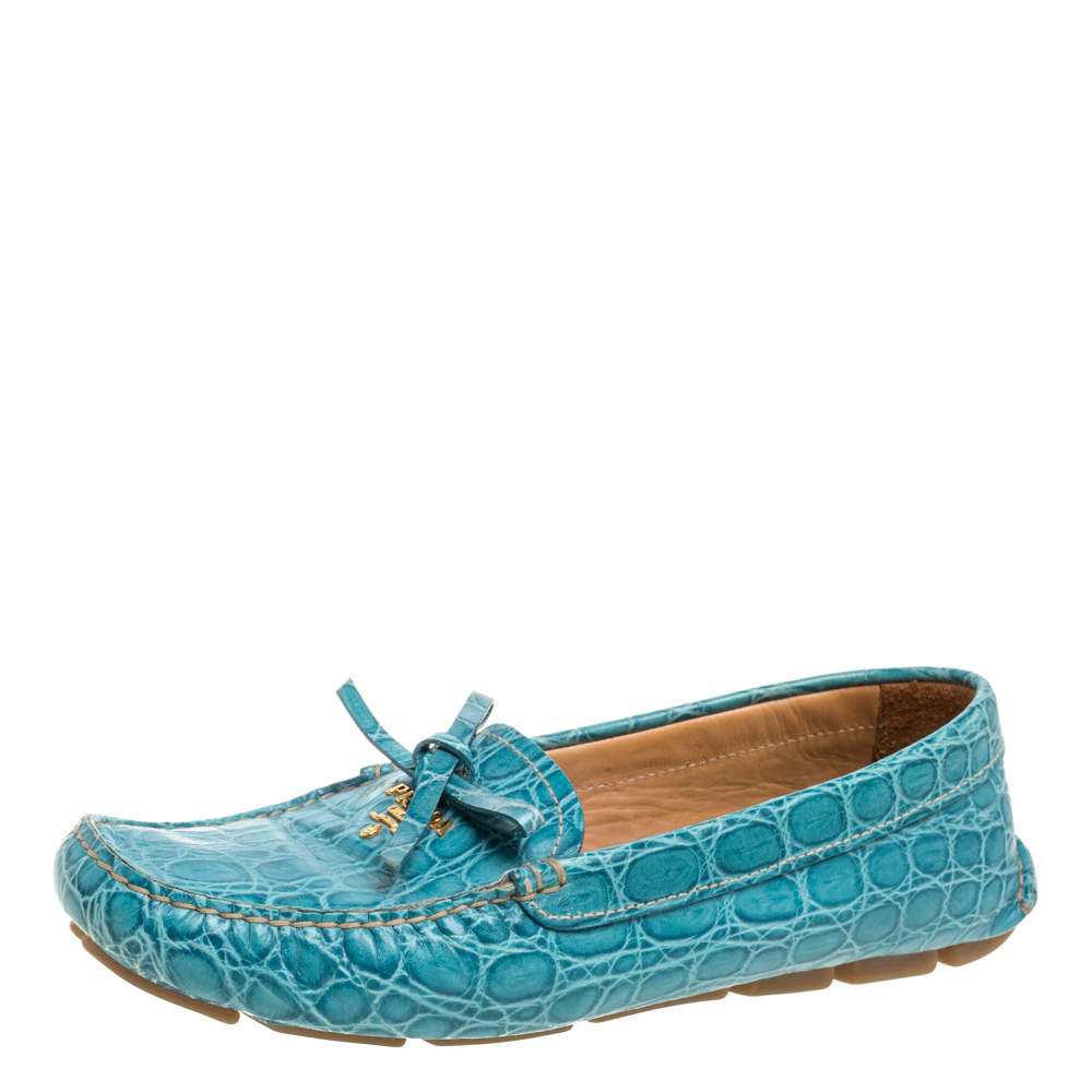 prada crocodile loafers