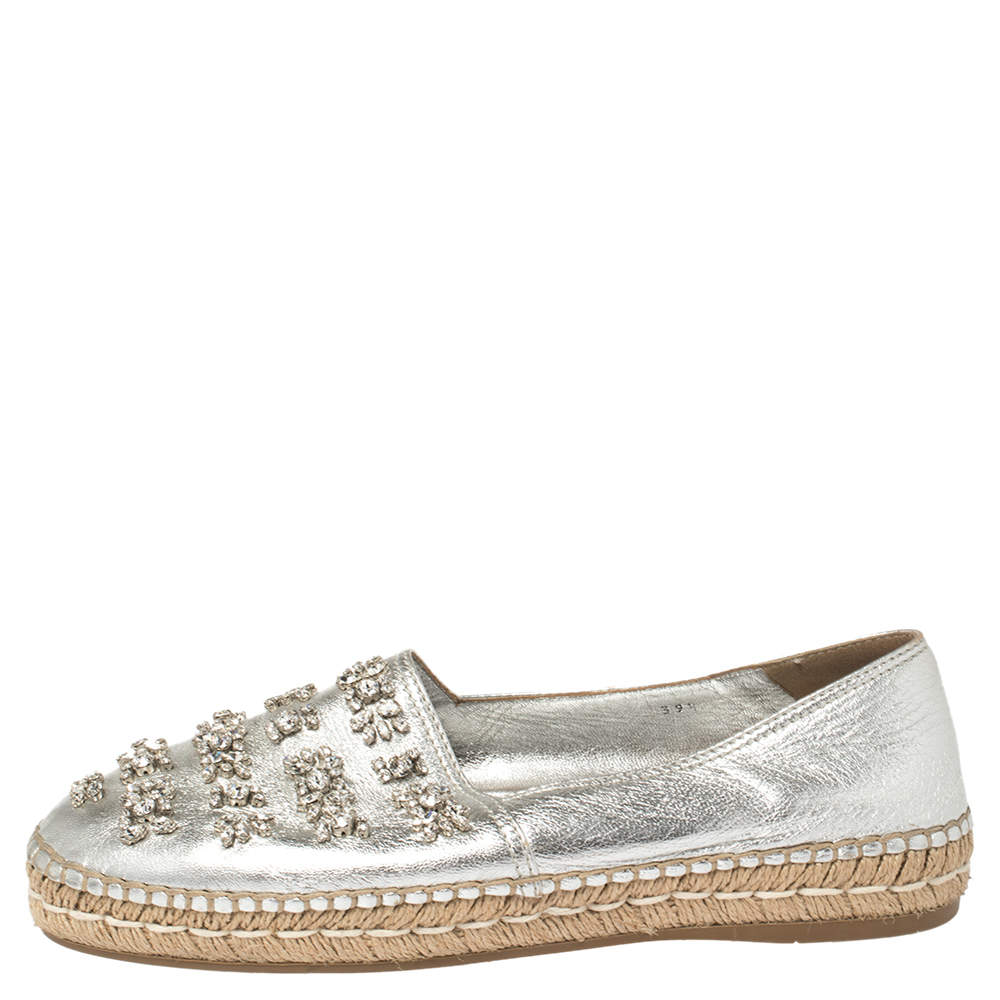 prada silver espadrilles