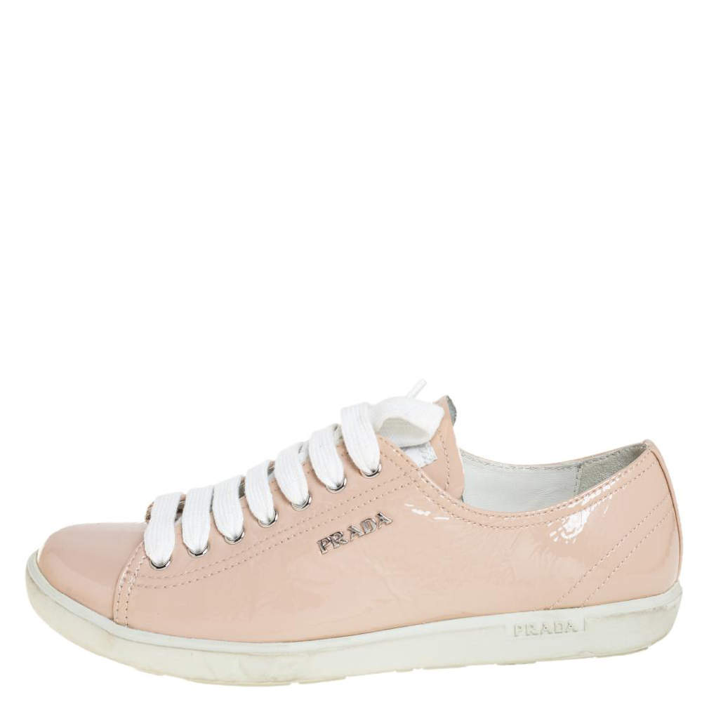 Prada store Magenta Leather Women’s Sneakers sz 10-10.5