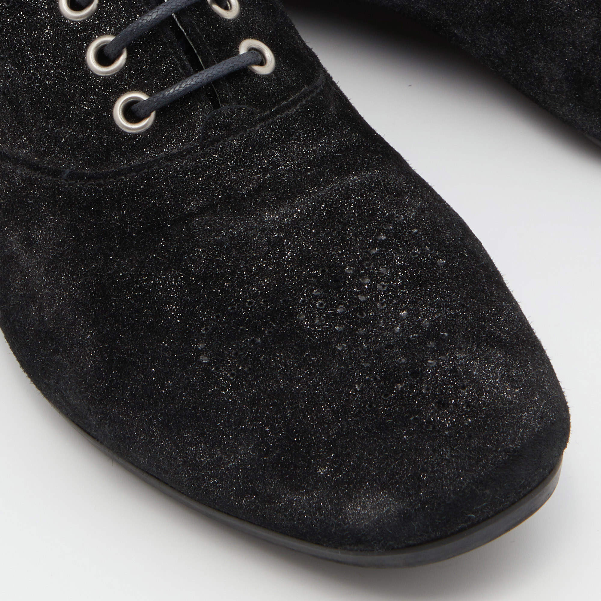 Louis Vuitton Black Glitter Suede Lace Up Oxfords Size 39 - ShopStyle  Sneakers & Athletic Shoes