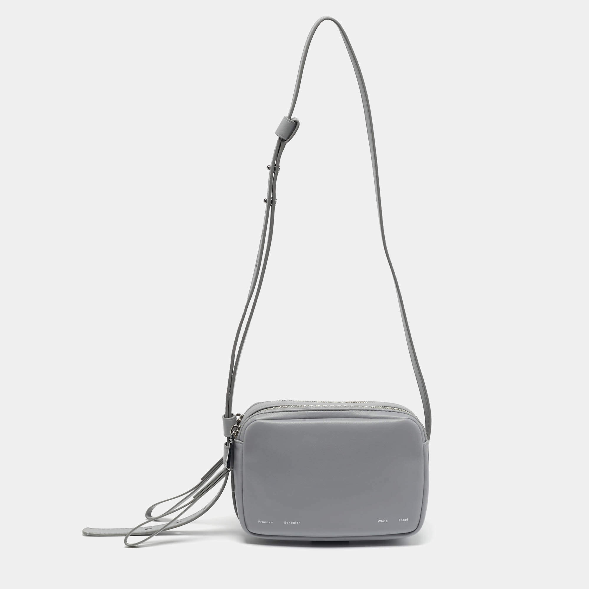 Pre Owned Proenza Schouler White Label Watts Grey Leather Camera Shoulder Bag