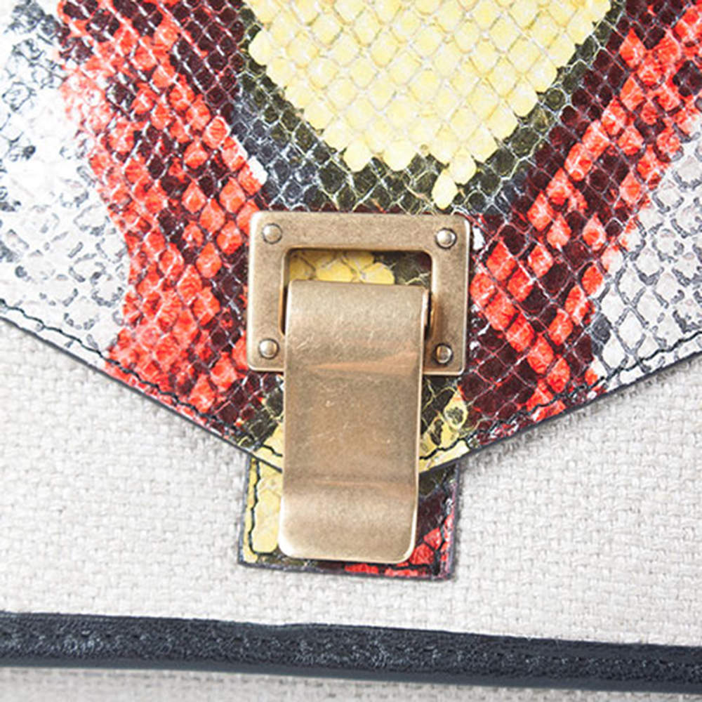 Proenza Schouler Multicolor Canvas/Leather and Python Embossed