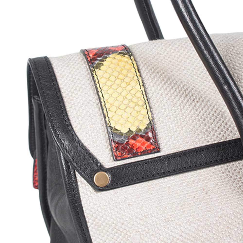 PS1 Keepall Handbag Canvas and Python Medium