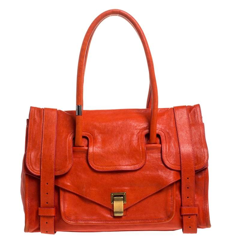 Pre Owned Proenza Schouler Orange Leather PS1 Tote