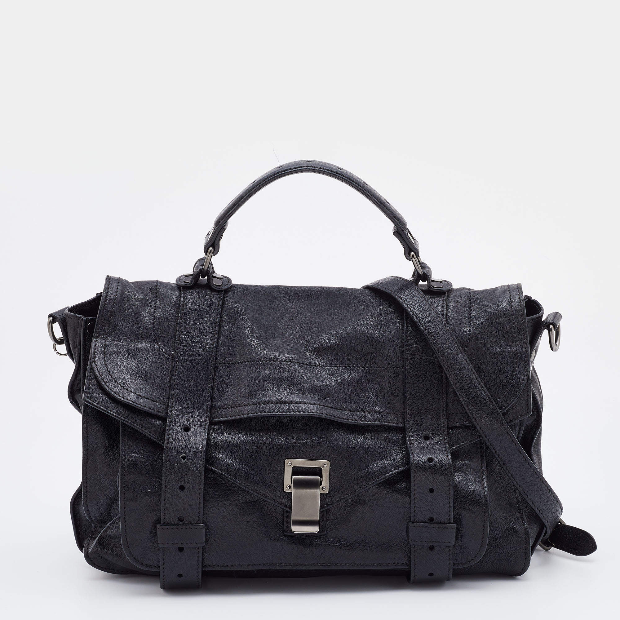 Proenza Schouler Black Leather PS1 Satchel