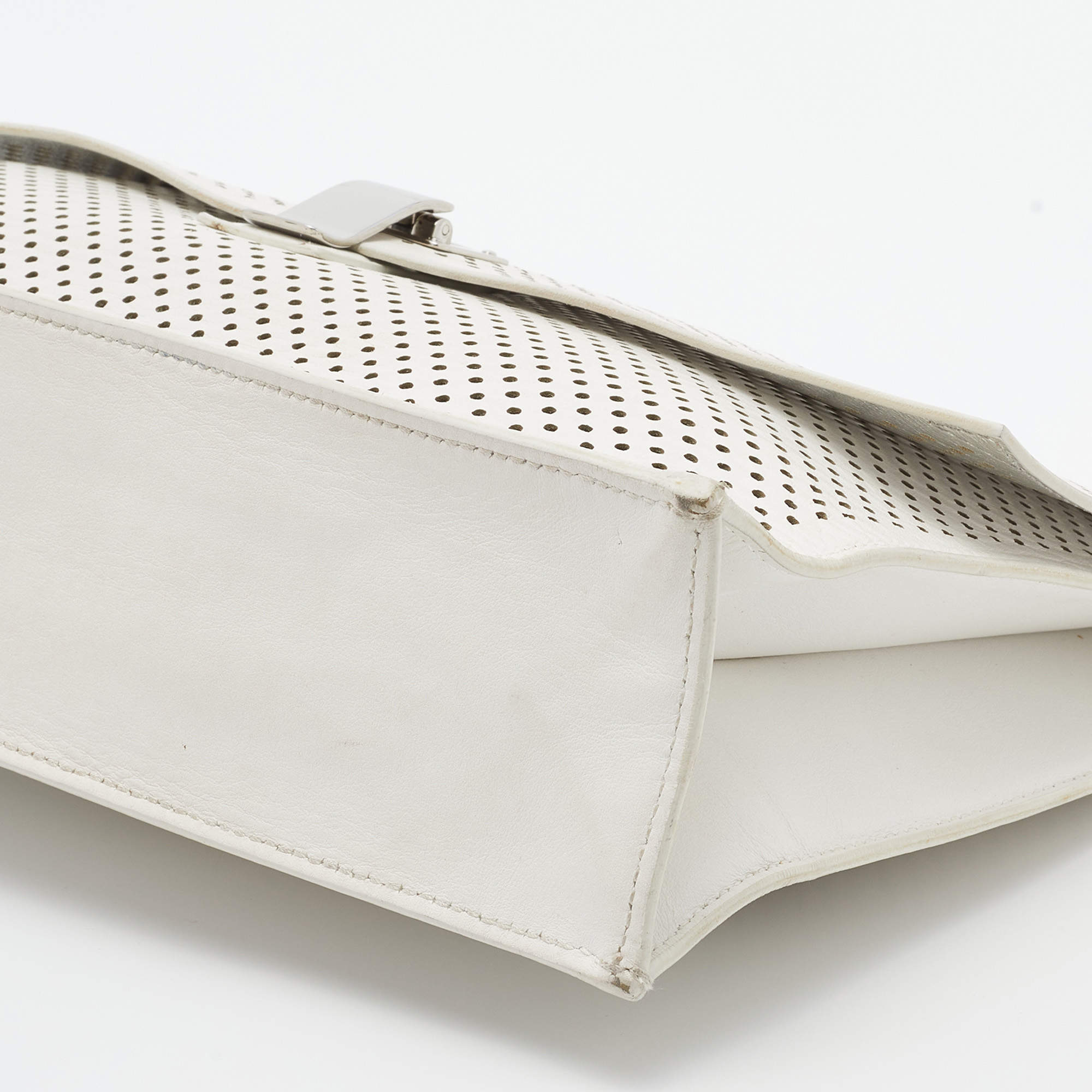 Proenza Schouler White Perforated Leather Lunch Clutch