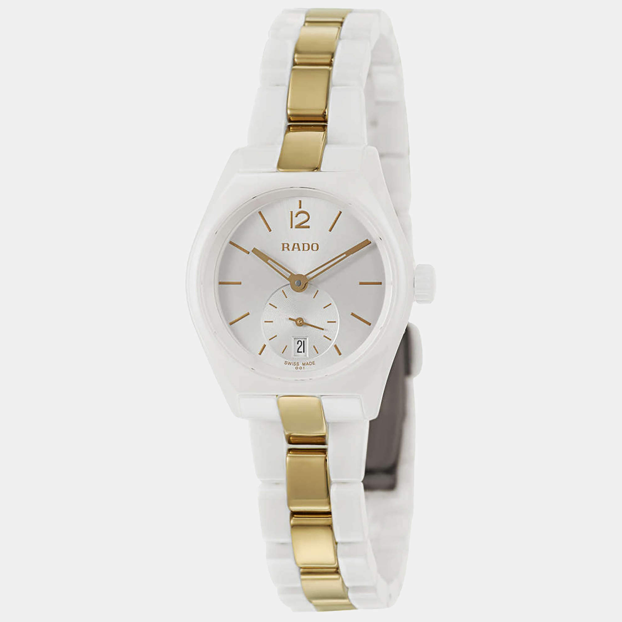 RADO True Specchio White-Gold Ceramic Women's Watch 26.1 mm