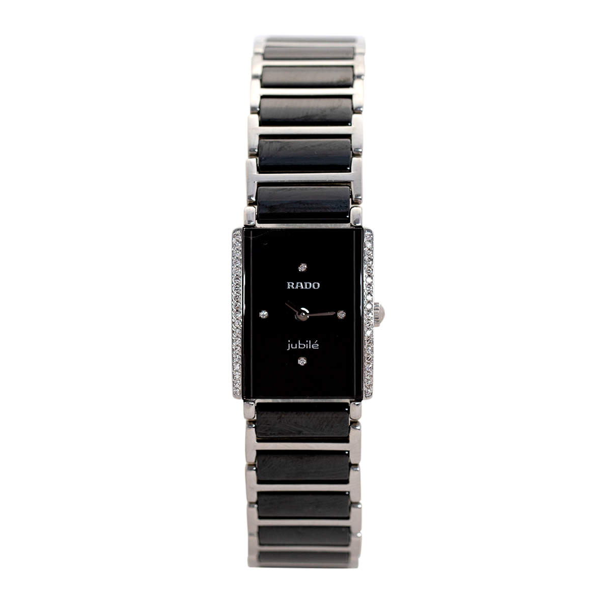 Pre Owned Rado Black Ceramic Stainless Steel Integral 15304303 Women's Wristwatch 18 mm