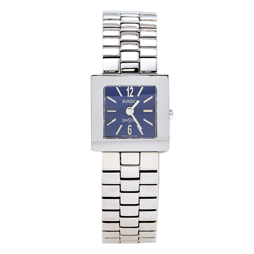 مملوكة مسبقًا Rado Blue Stainless Steel Diastar 322.0682.3 Women's Wristwatch 20 mm
