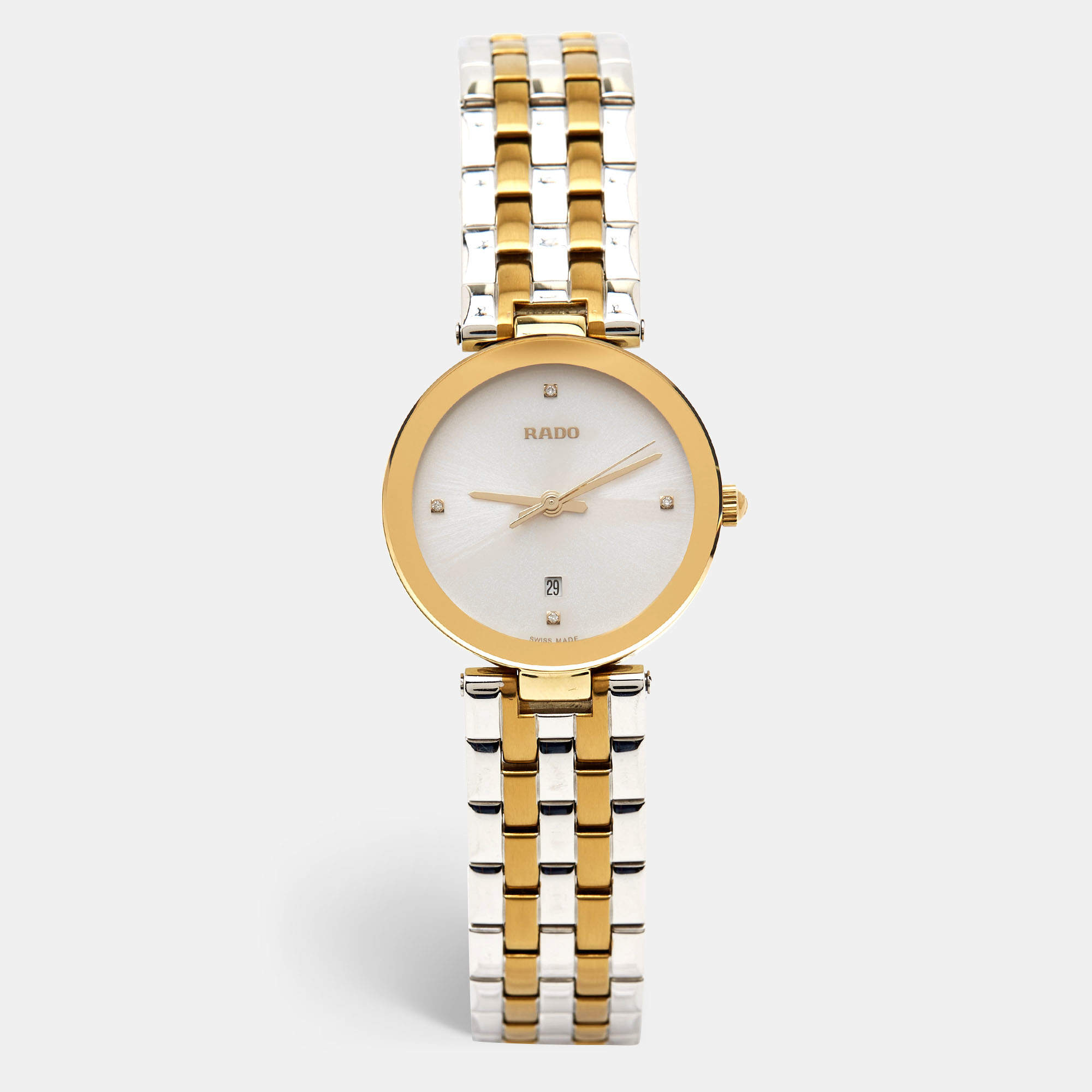 Pre Owned ساعة يد نسائية رادو فلورنس 111.3872.2 ستانلس ستيل لونين فضية  28 مم