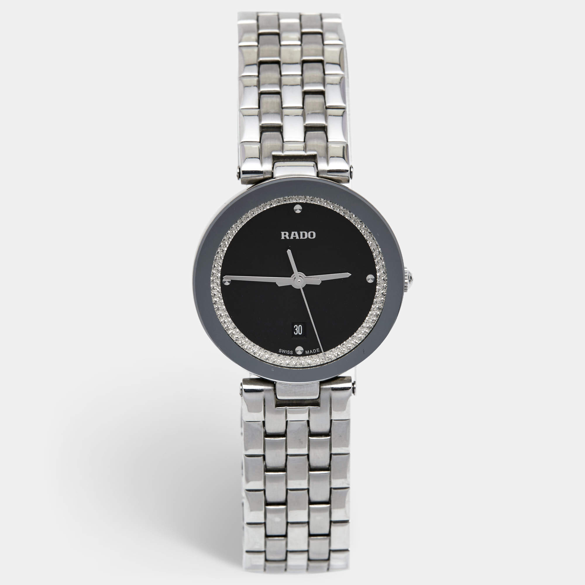 Pre Owned Rado Black Stainless Steel Florence R48874153 Women's Wristwatch 28 mm