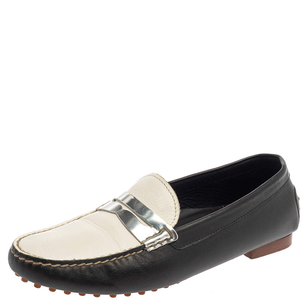 Pre Owned Ralph Lauren Tricolor Leather Penny Slip On Loafers Size 39