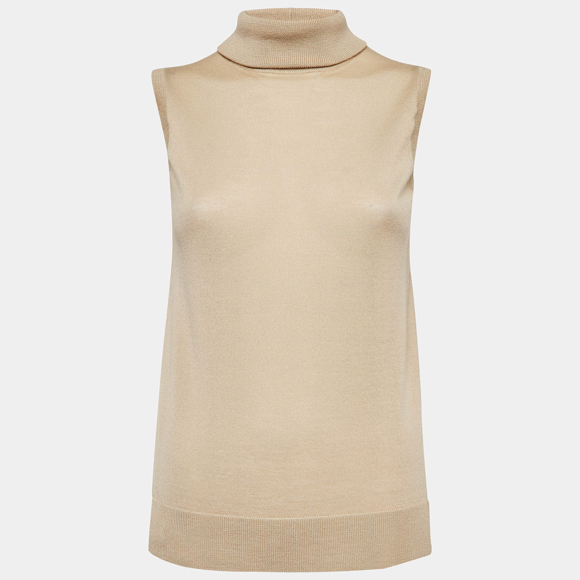 Pre Owned Ralph Lauren Purple Label Beige Cashmere Knit Sweater M