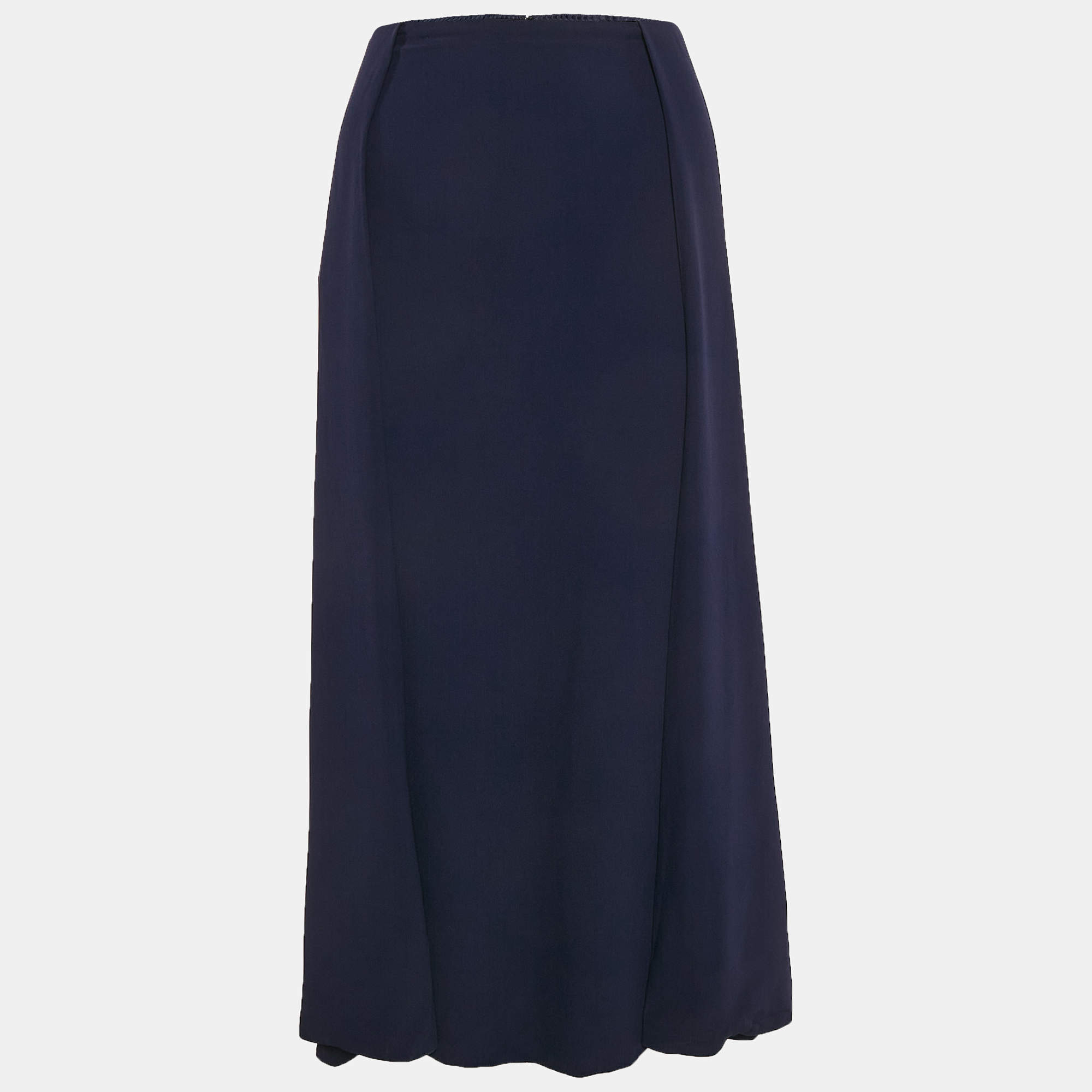Ralph Lauren Purple Label  Crepe Drape Style Midi Skirt L