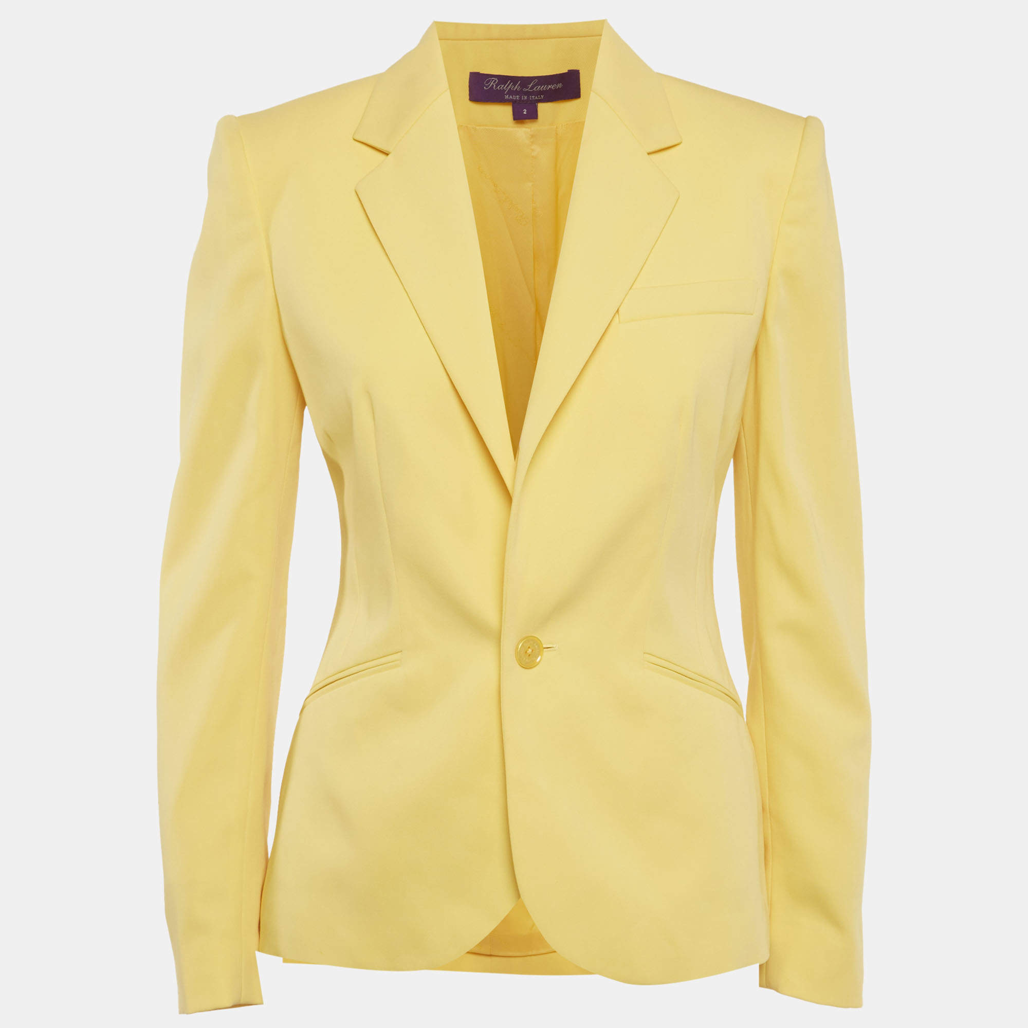 مملوكة مسبقًا Ralph Lauren Purple Label Yellow Wool Blazer S