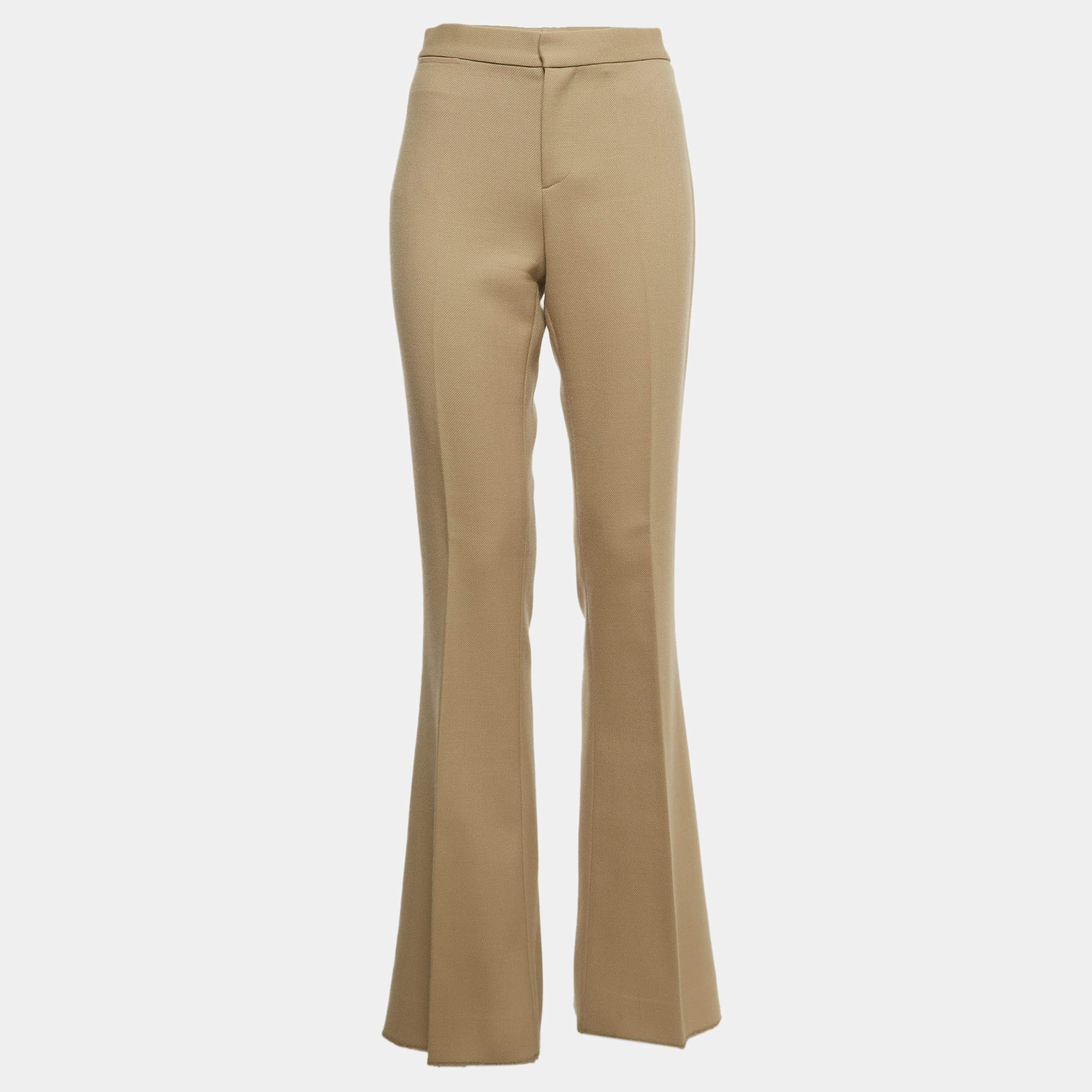 Pre Owned Ralph Lauren Purple Label Beige Wool Trousers S