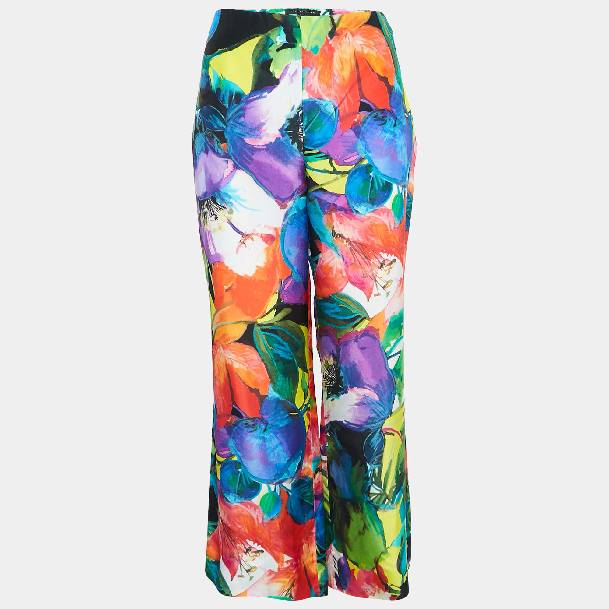 Pre Owned Ralph Lauren Multicolor Silk Culotte Pants M