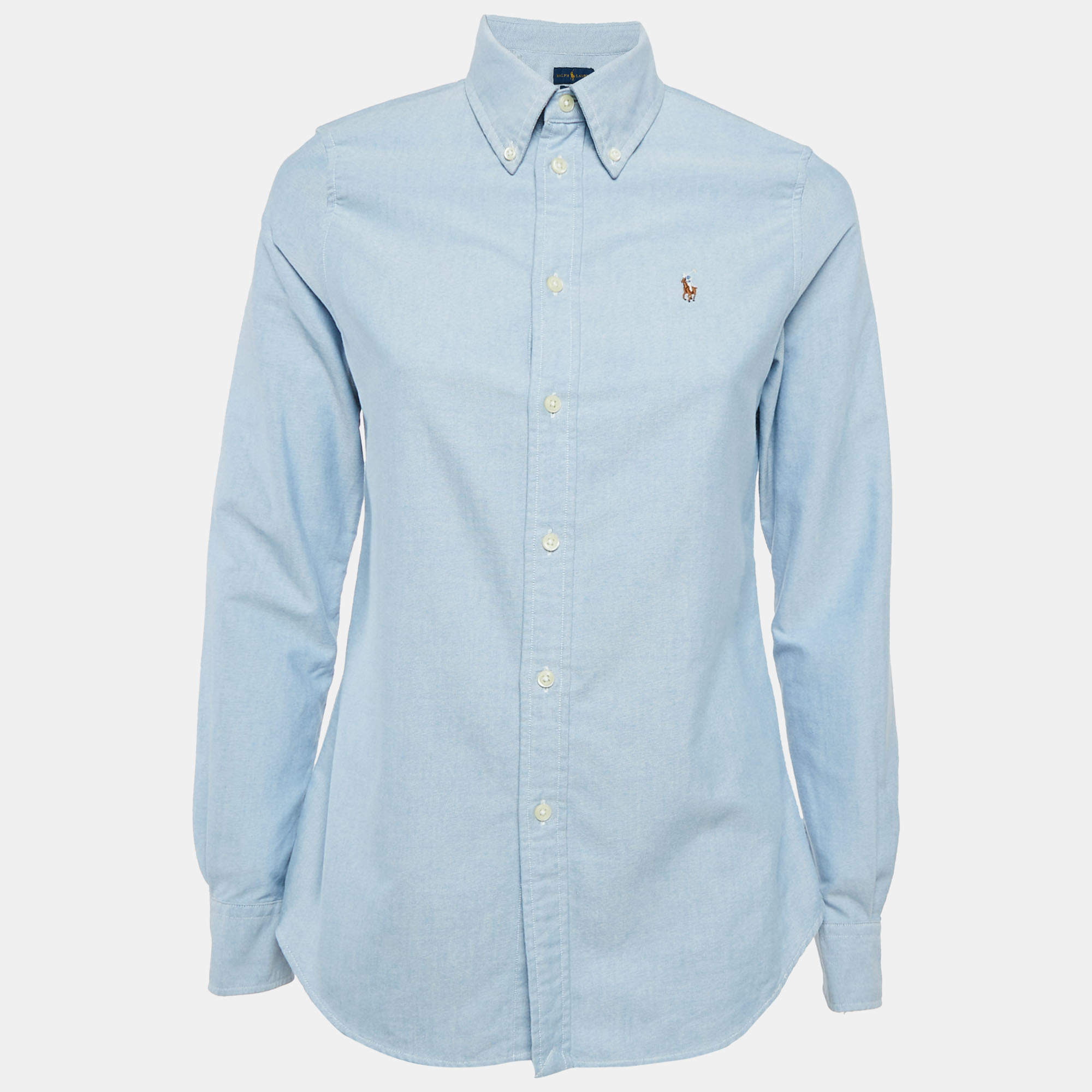 Pre Owned Ralph Lauren Blue Cotton Button Down Shirt S