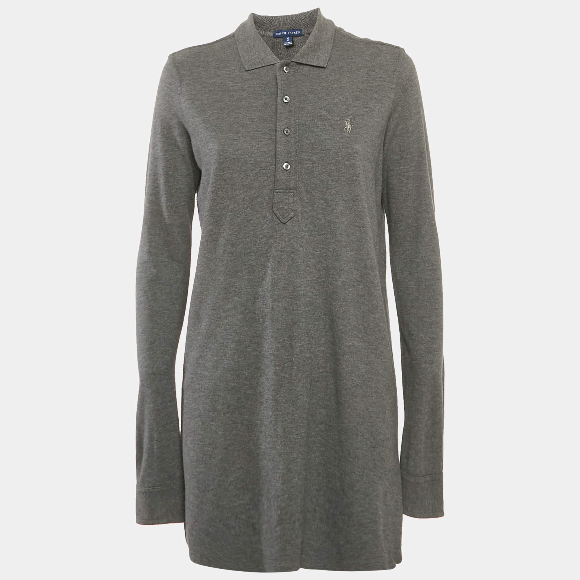 Ralph Lauren Grey Cotton Jersey T-Shirt Dress M