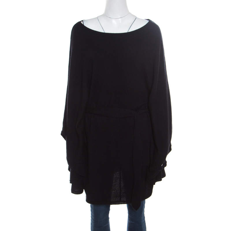 Pre Owned بونشو رالف لوران كشمير بحزام أسود S