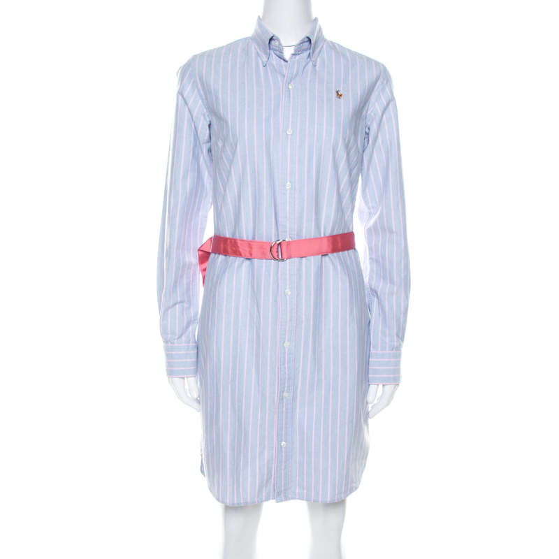 ralph lauren belted striped dress