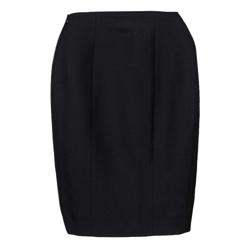Pre Owned Ralph Lauren Black Wool Pencil Skirt S