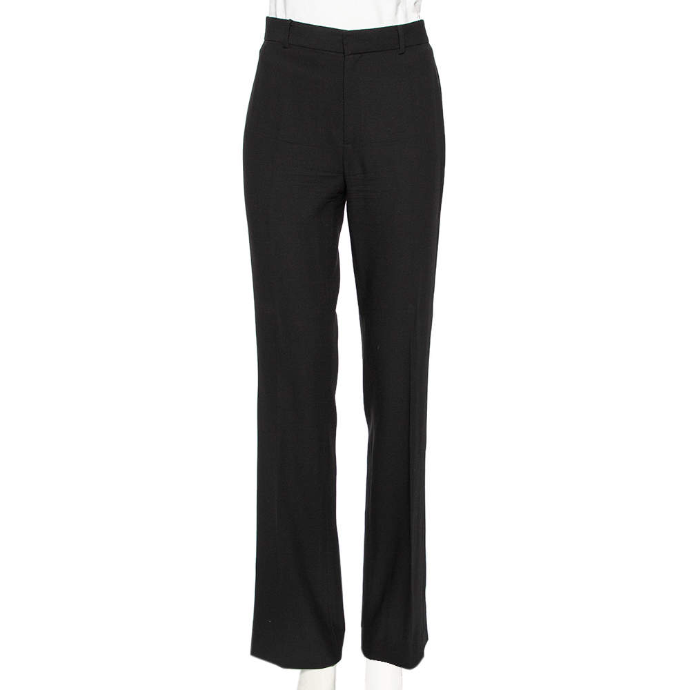 Pre Owned Ralph Lauren Black Wool Crepe Formal Pants M 