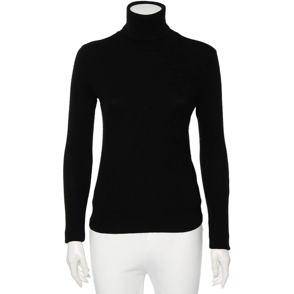 Pre Owned Ralph Lauren Black Cashmere Long Sleeve Turtleneck Sweater M