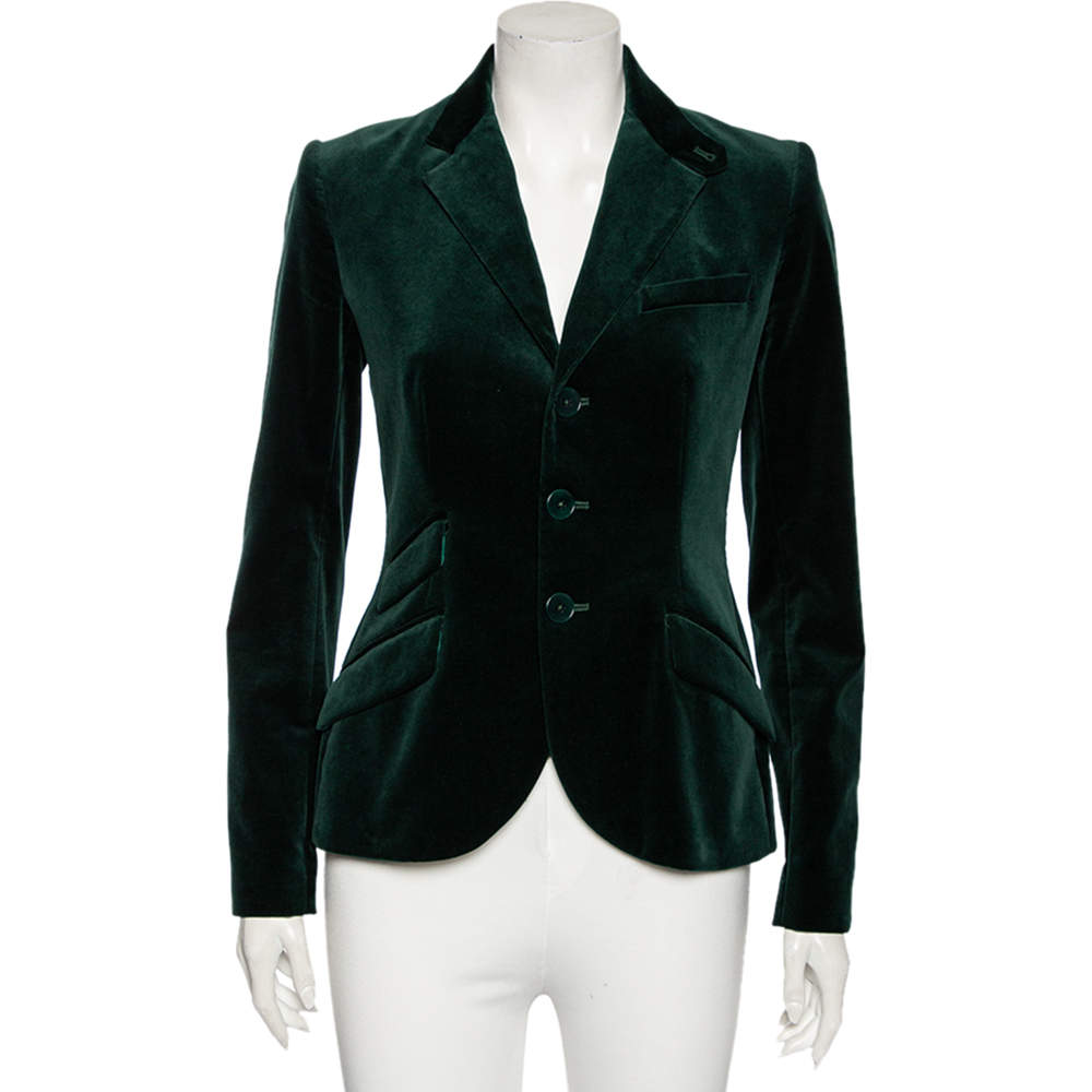 Ralph Lauren Green Velvet Single Breasted Blazer S Ralph Lauren | TLC