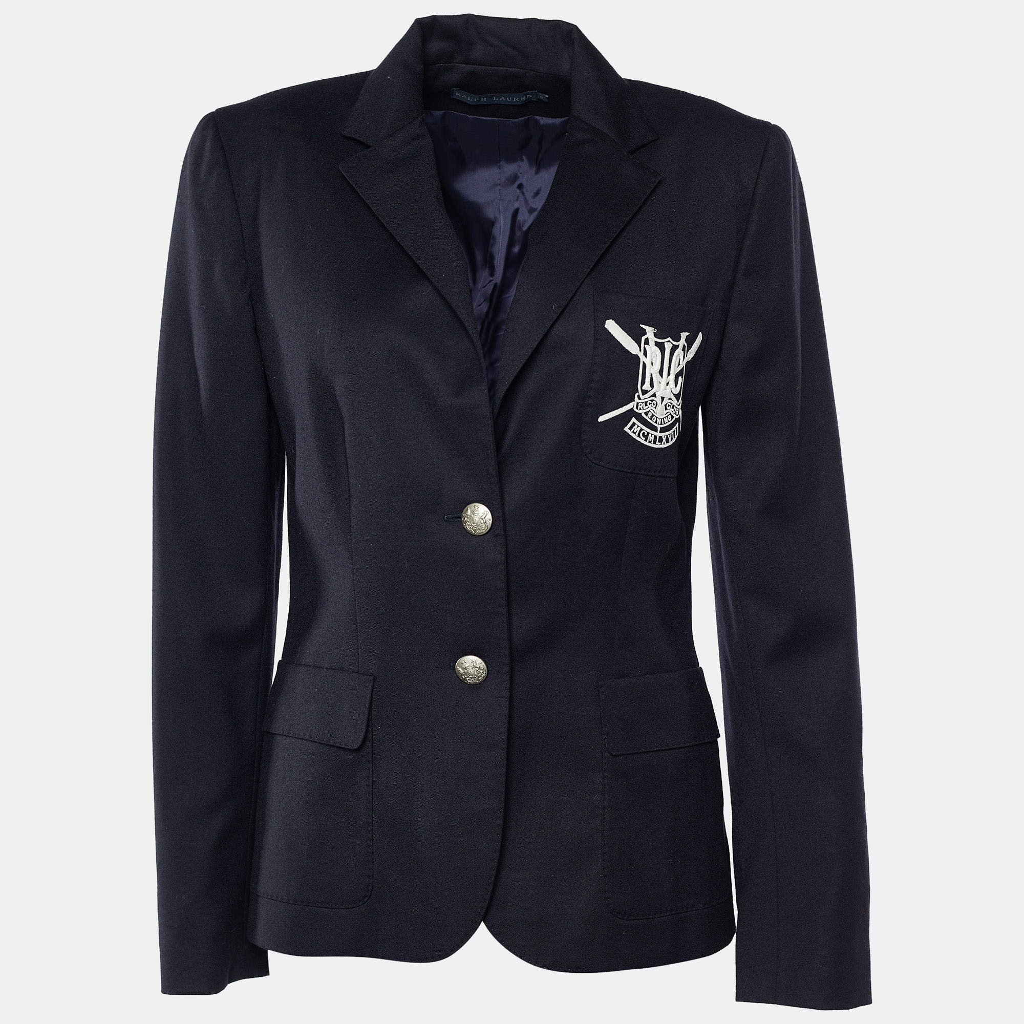 Louis Vuitton Blazer Jacket with Embroidered Patch, Navy, 36