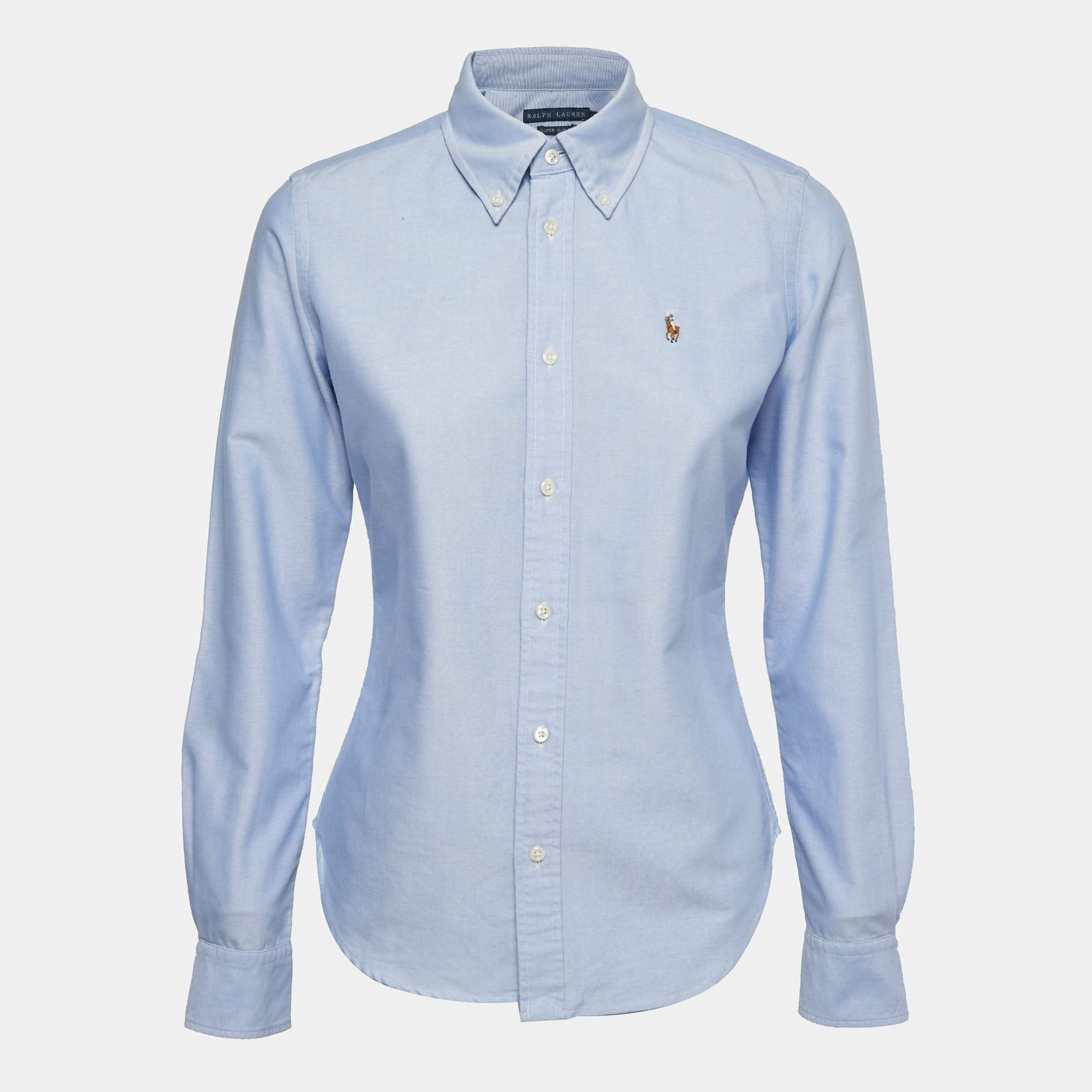 Pre Owned Ralph Lauren Light Blue Cotton Button Down Shirt S