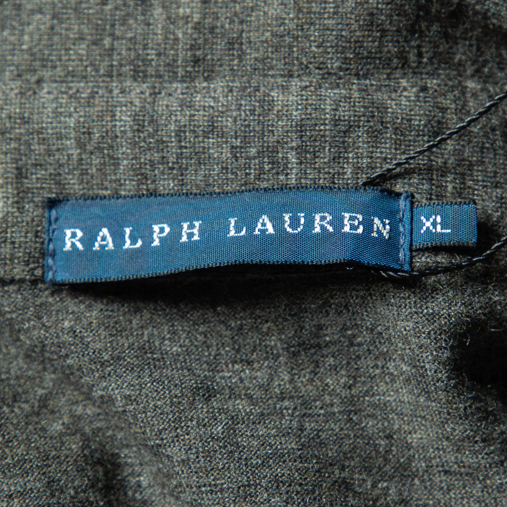 Ralph Lauren Dark Grey Wool & Cashmere Long Sleeve Polo T-Shirt XL